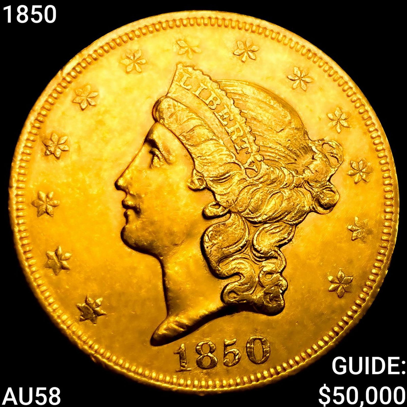 1850 $20 Gold Double Eagle CHOICE AU (1 of 2)