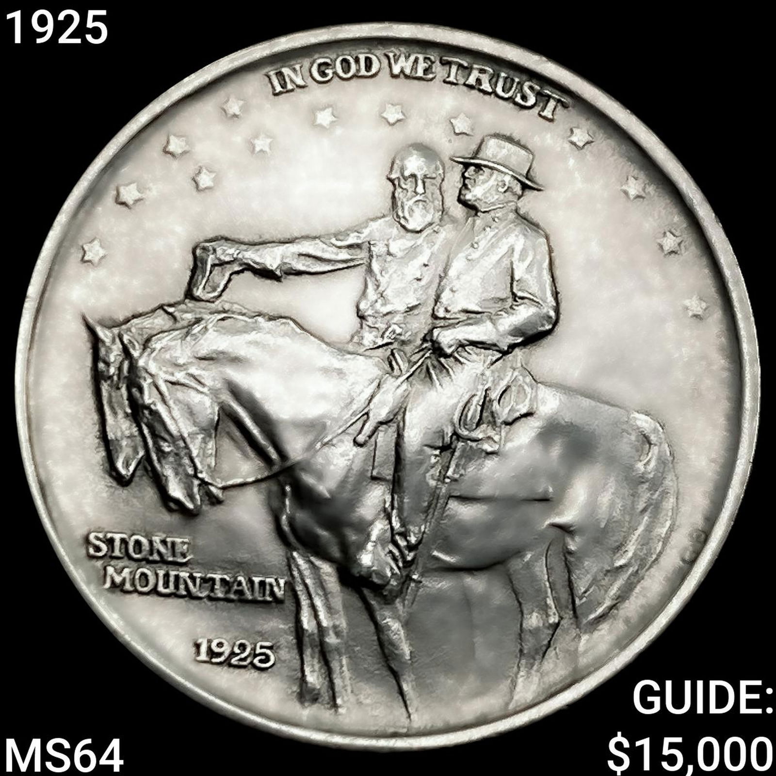 1925 Counterstamped TX/FLA No. 233 Stone Mountain Half Dollar CHOICE BU: 1925 Counterstamped TX/FLA No. 233 Stone Mountain Half Dollar CHOICE BU