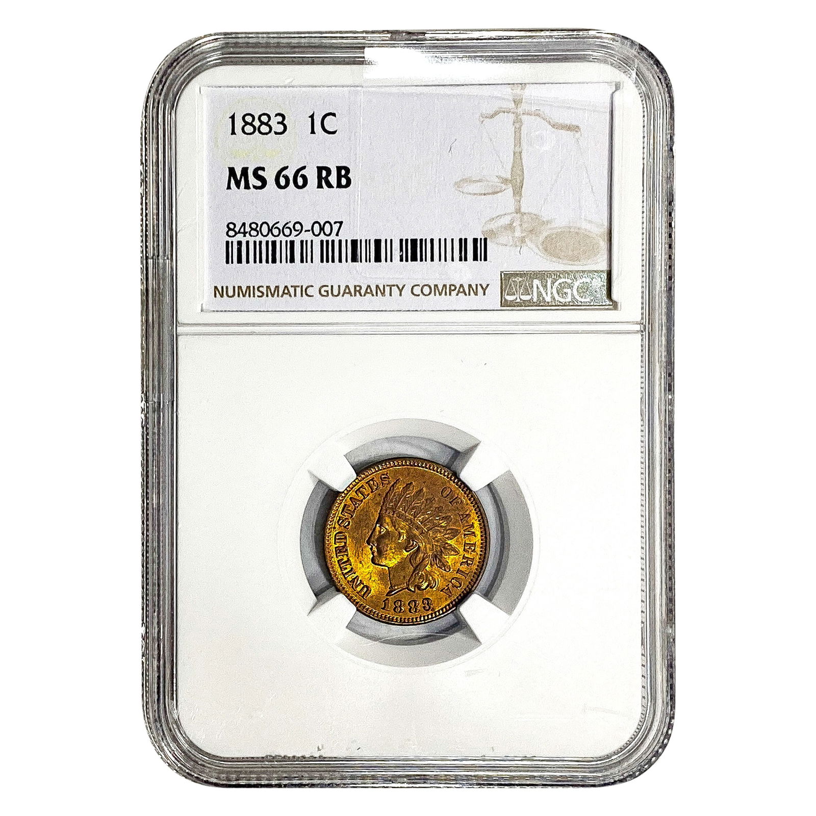 1883 Indian Head Cent NGC MS66 RB (1 of 2)
