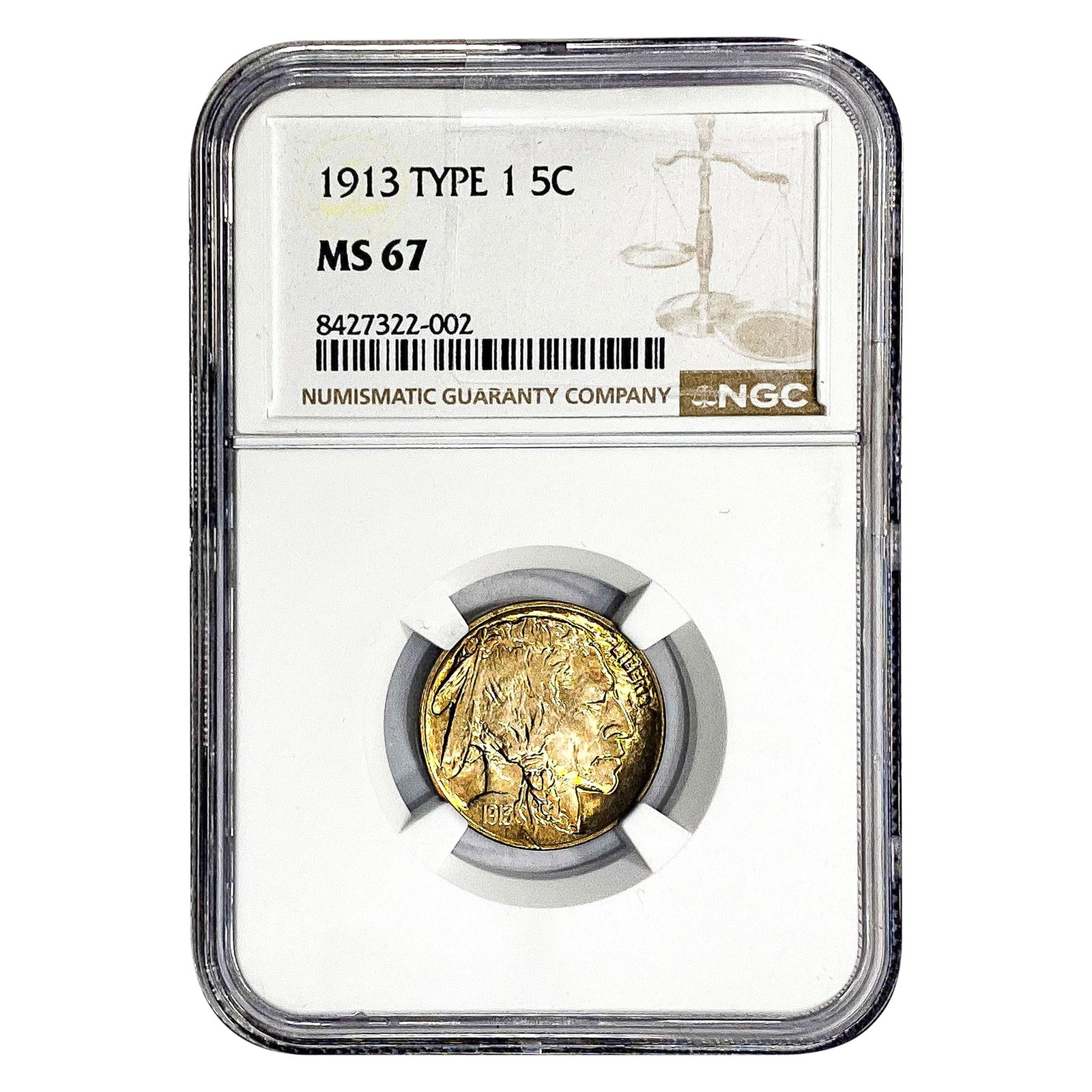 1913 Buffalo Nickel NGC MS67 Type 1 (1 of 2)
