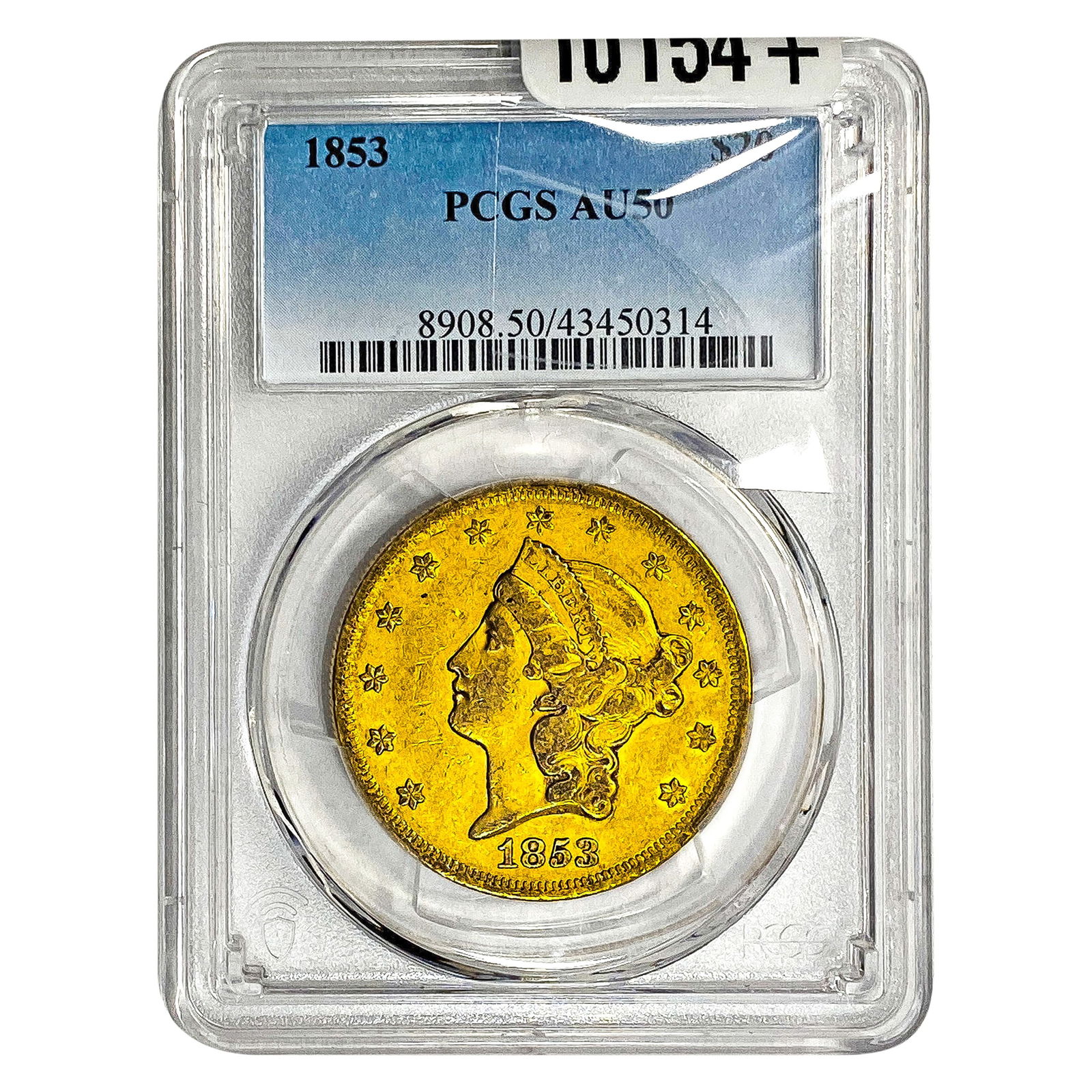1853 $20 Gold Double Eagle PCGS AU50 (1 of 2)