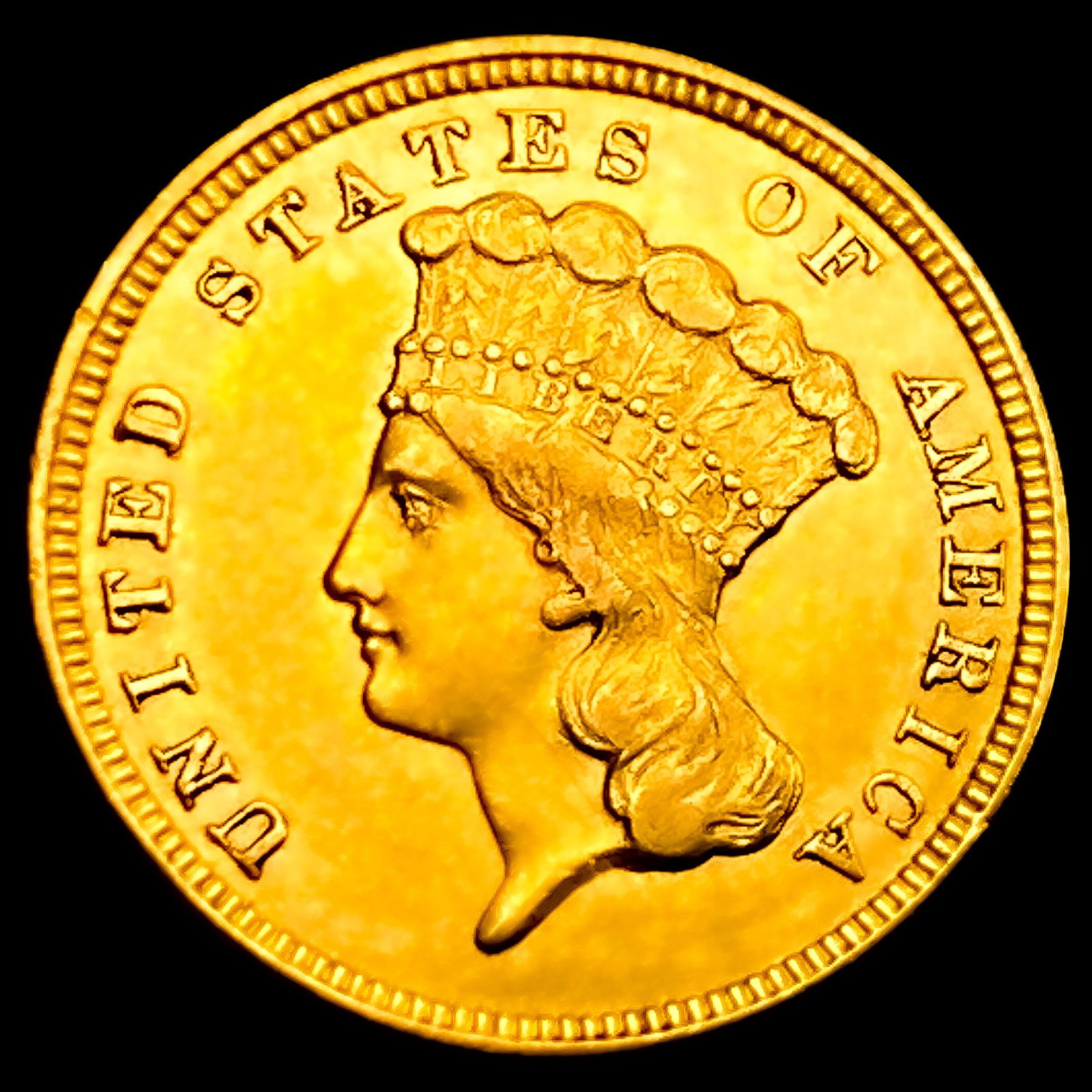 1854 $3 Gold Piece (1 of 2)