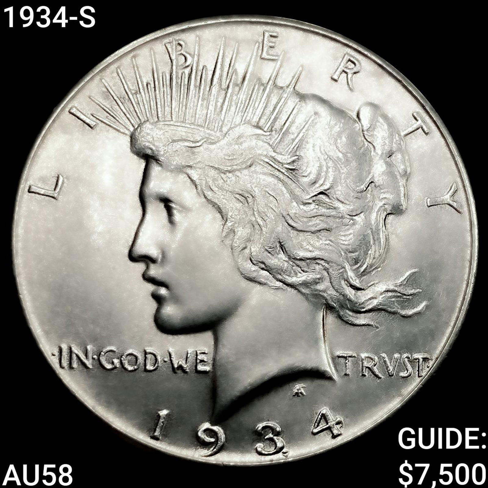 1934-S Silver Peace Dollar CHOICE AU (1 of 2)