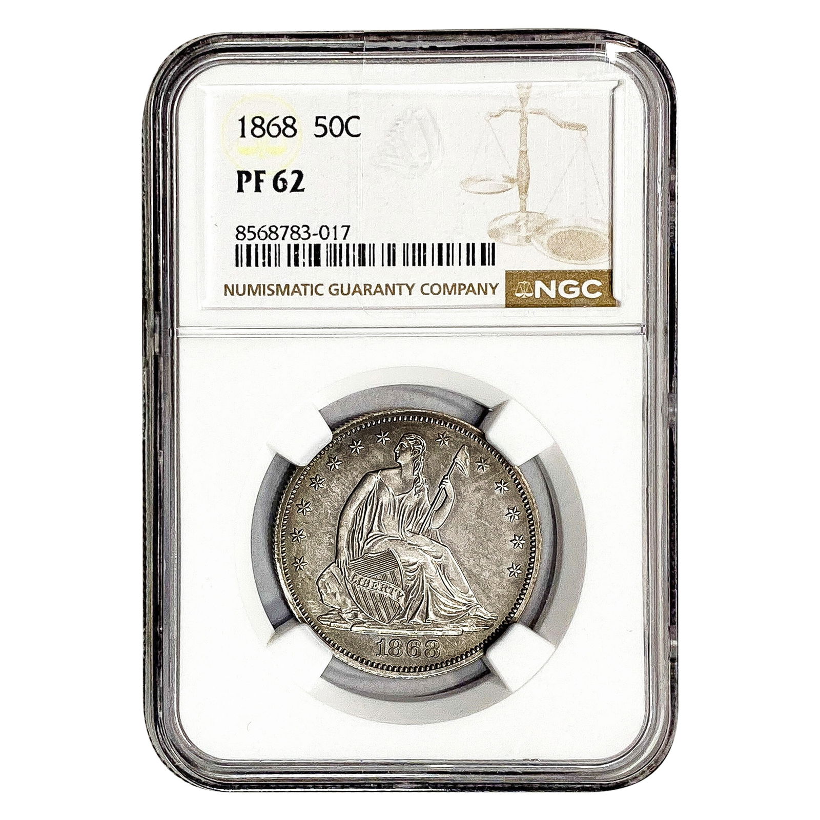 1868 Seated Liberty Half Dollar NGC PF62 (1 of 2)