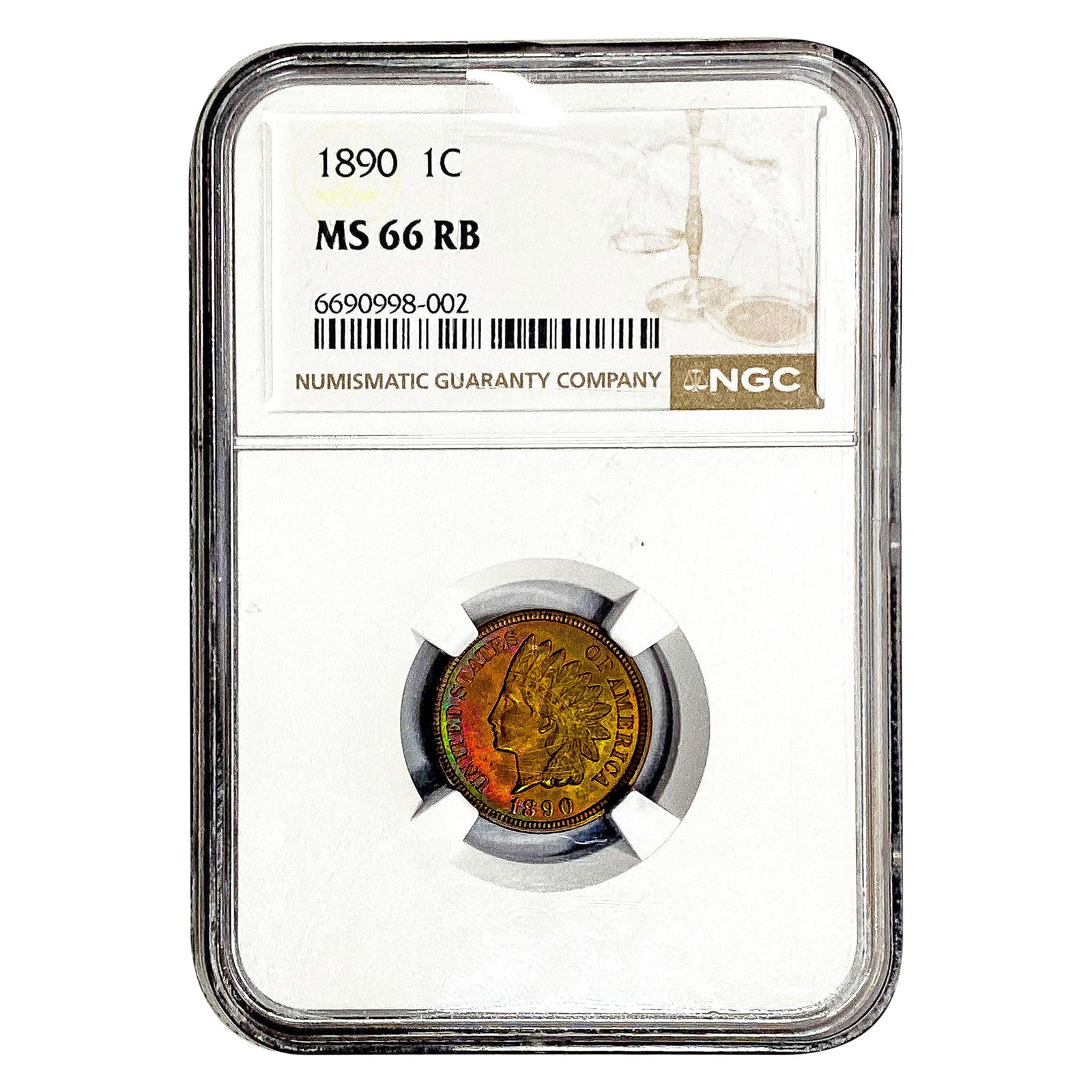 1890 Indian Head Cent NGC MS66 RB (1 of 2)