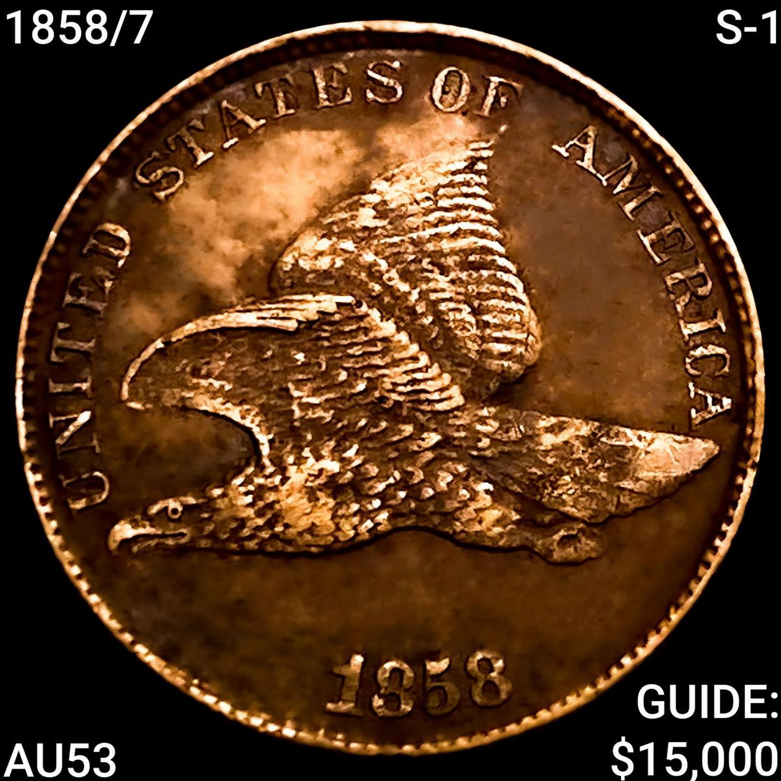 1858/7 S-1 Flying Eagle Cent CLOSELY UNCIRCULATED (1 of 2)