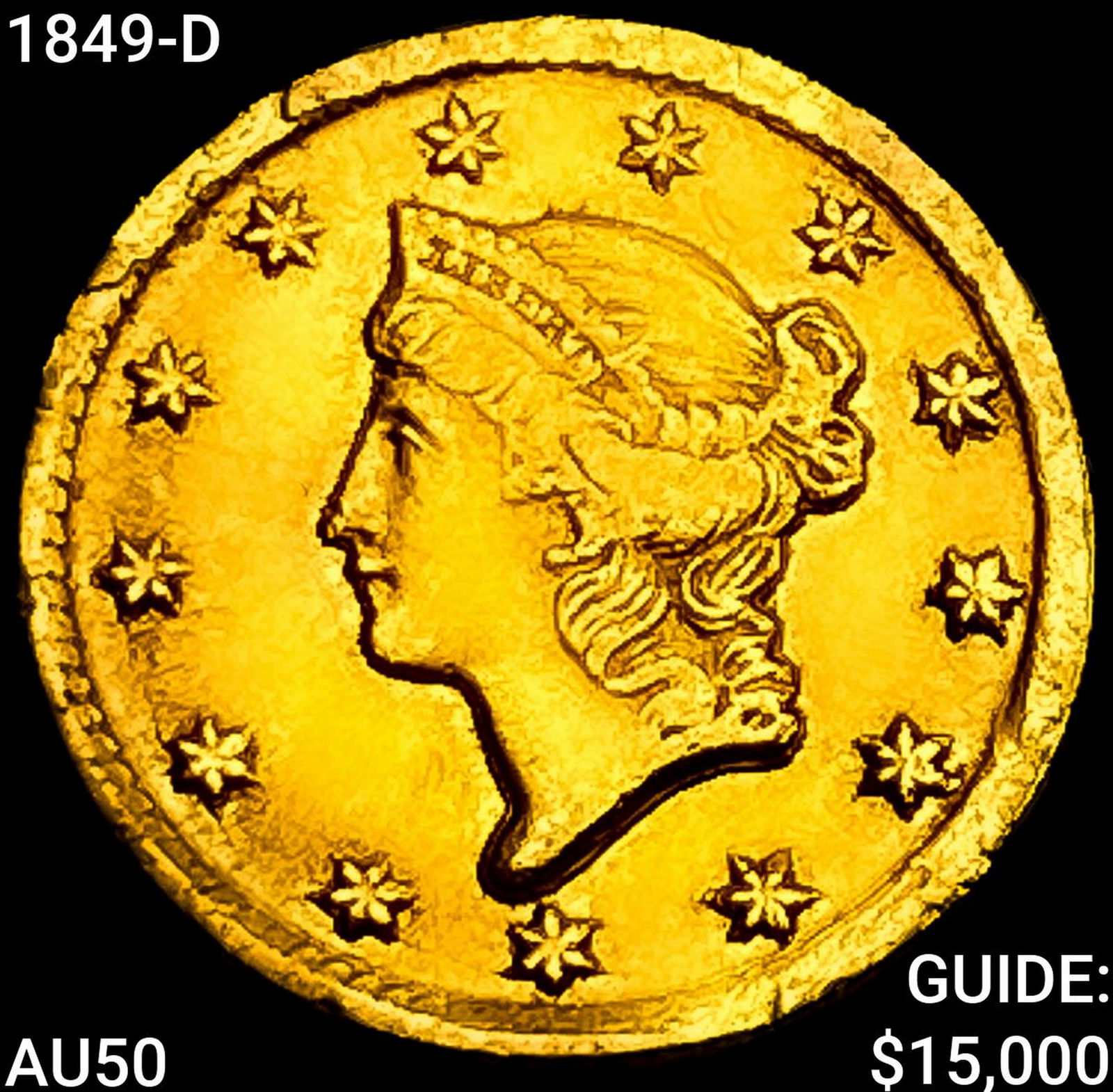 1849-D Rare Gold Dollar (1 of 2)