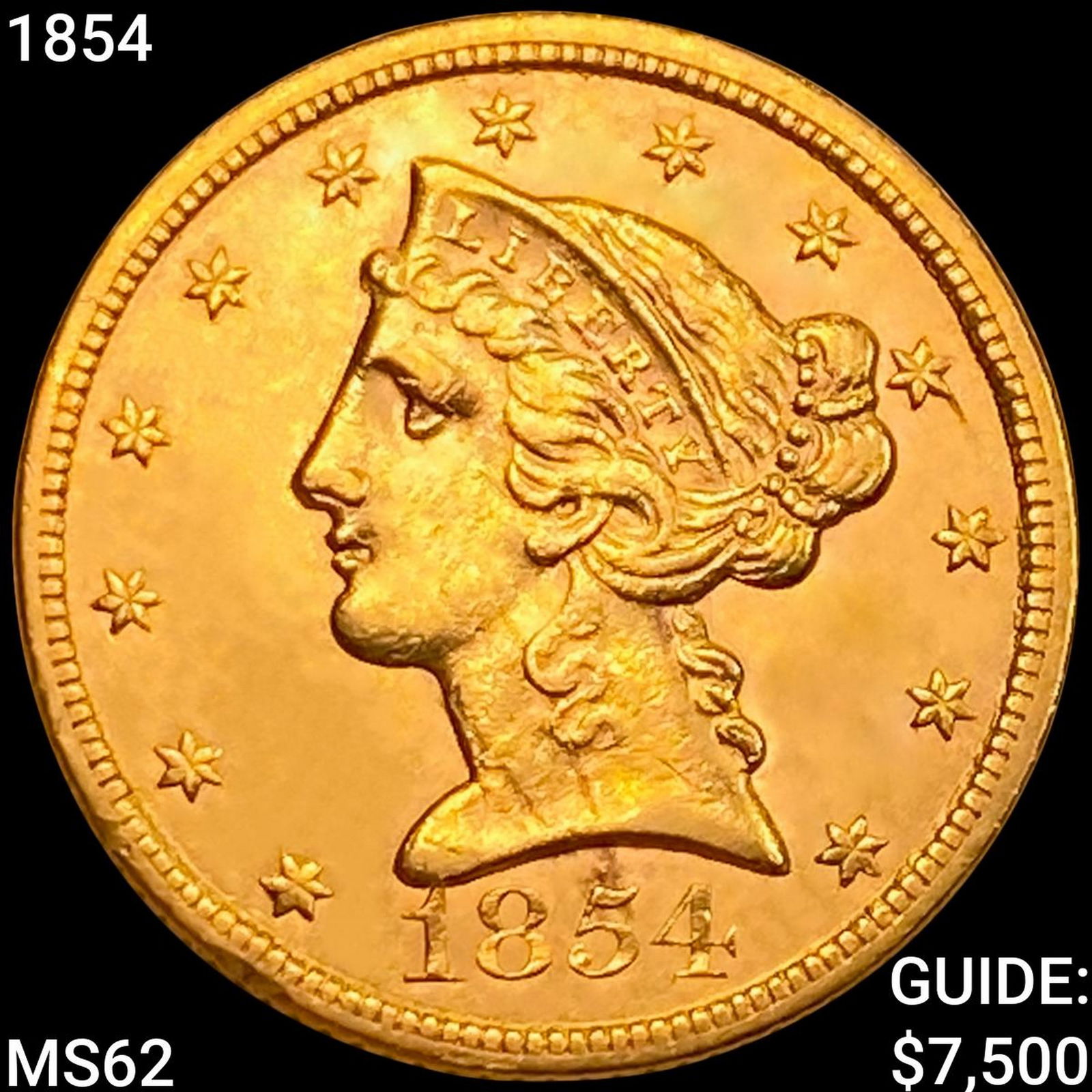1854 $5 Gold Half Eagle (1 of 2)