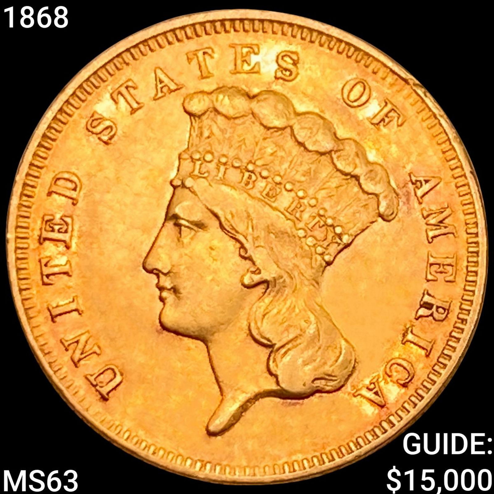 1868 $3 Gold Piece (1 of 2)
