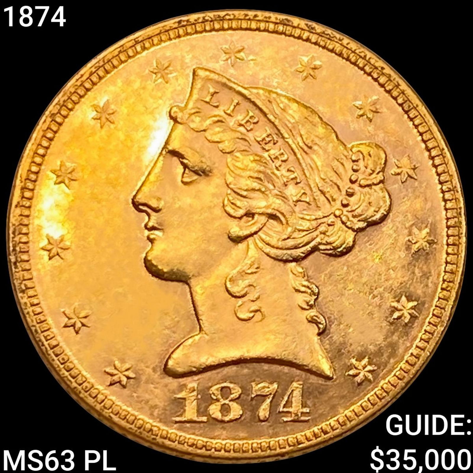 1874 $5 Gold Half Eagle (1 of 2)
