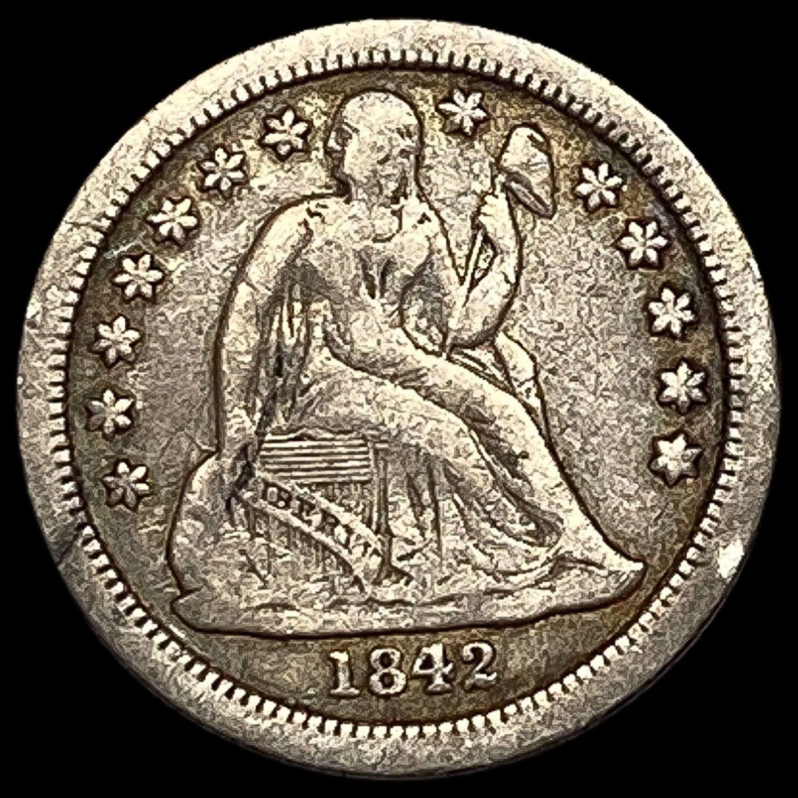 1842-O Seated Liberty Dime ABOUT UNCIRCULATED (1 of 2)