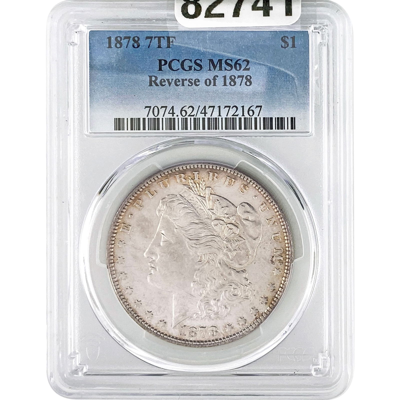 1878 Rev. 1878 Morgan Silver Dollar PCGS MS62: 1878 Rev. 1878 Morgan Silver Dollar PCGS MS62