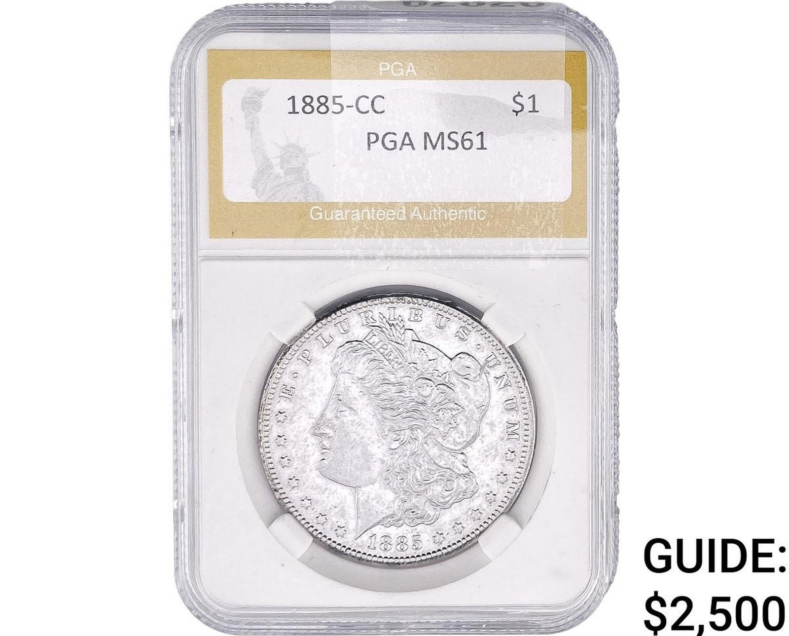 1885-CC Morgan Silver Dollar PGA MS61: 1885-CC Morgan Silver Dollar PGA MS61