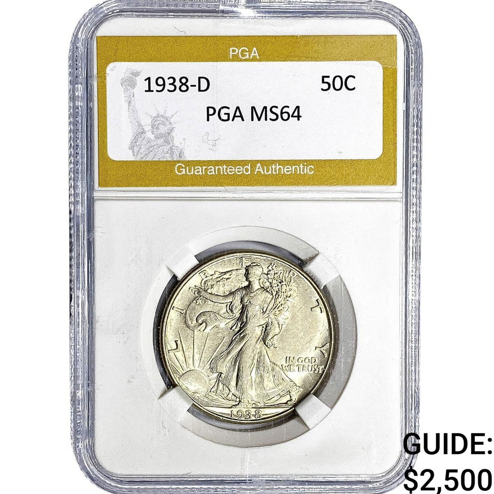 1938-D Walking Liberty Half Dollar PGA MS64 (1 of 2)