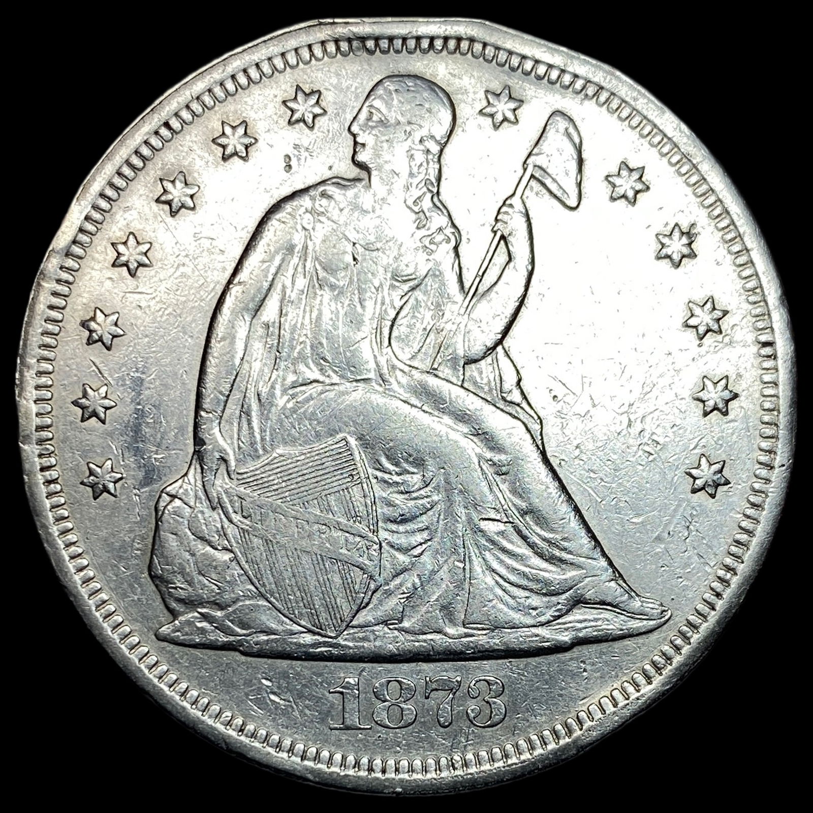 1873 Seated Liberty Silver Dollar HIGH GRADE (1 of 2)
