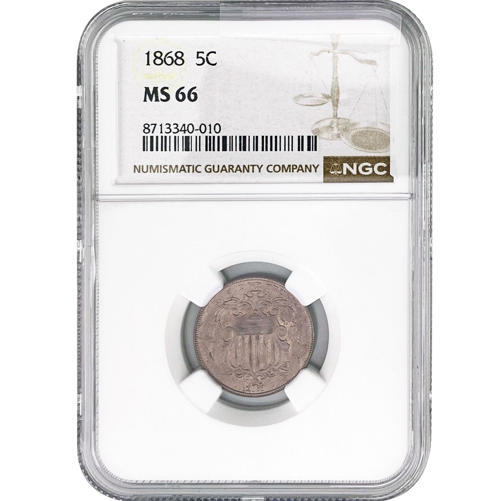 1868 Shield Nickel NGC MS66 (1 of 2)