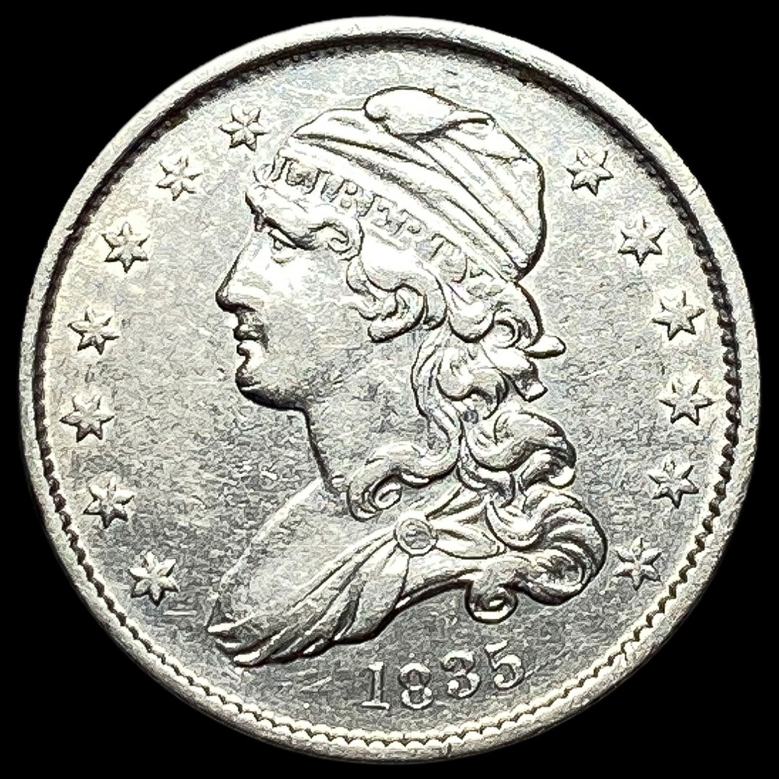 1835 Capped Bust Silver Quarter NEARLY UNCIRCULATED (1 of 2)