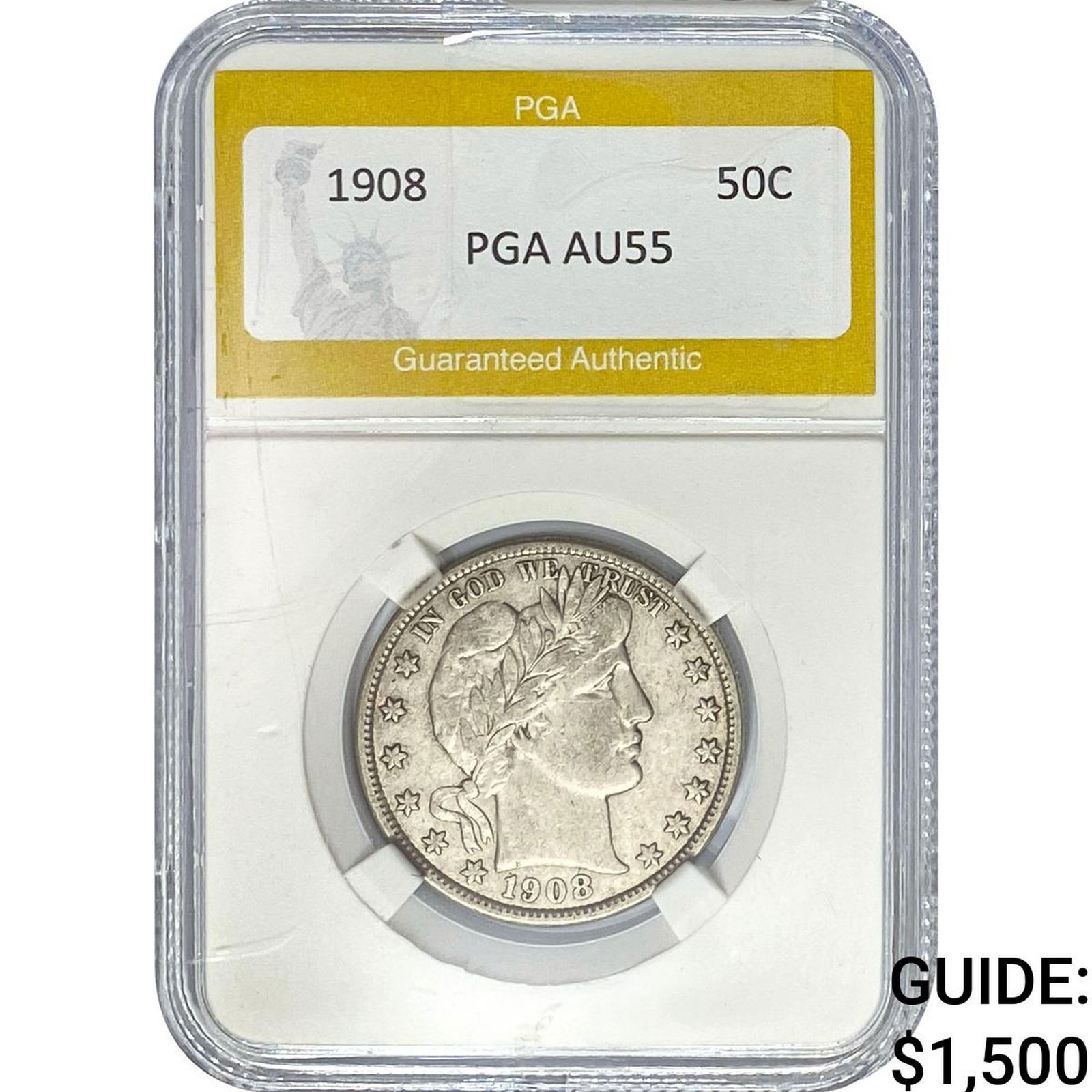 1908 Barber Half Dollar PGA AU55 (1 of 2)