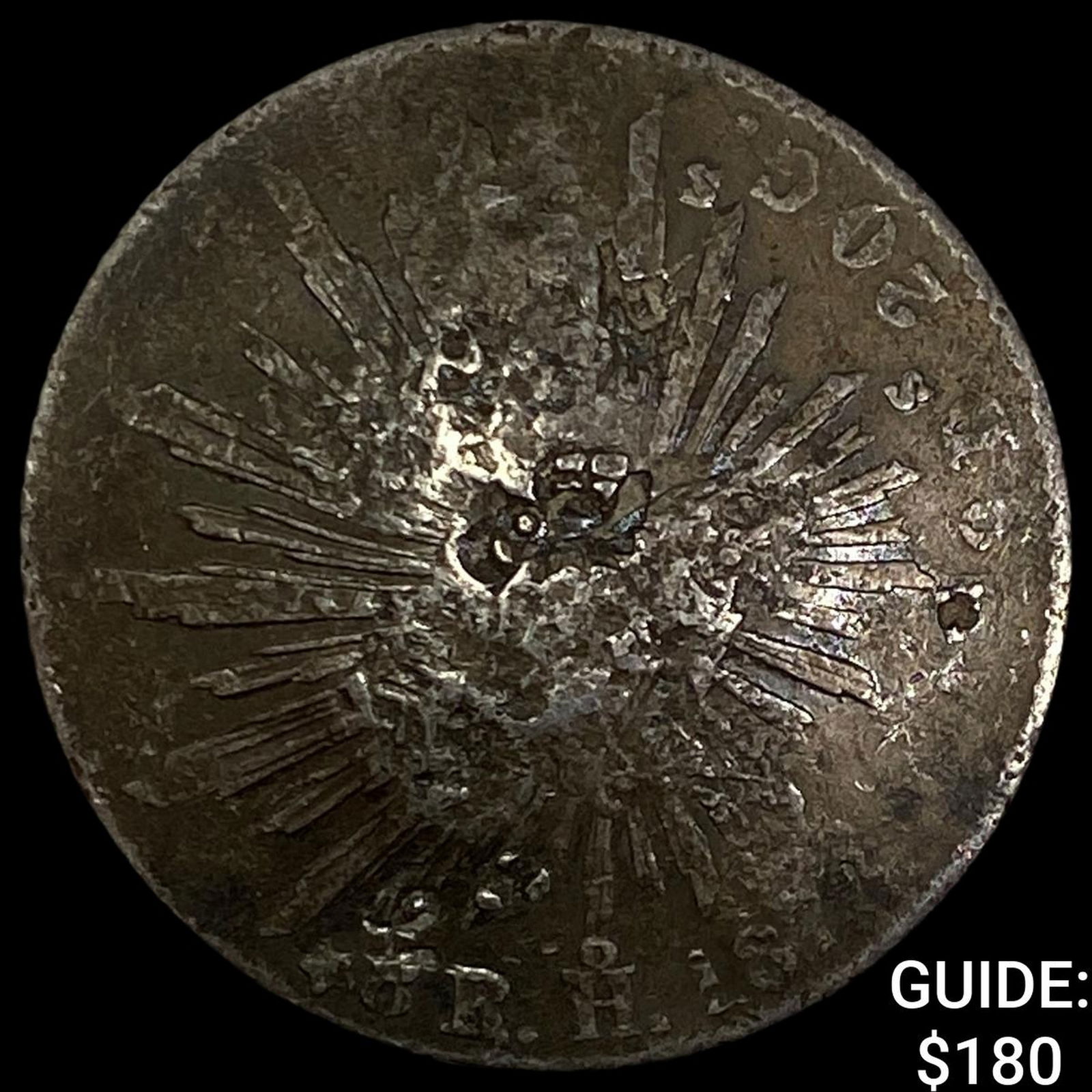 Mexico Silver 1 Peso Chopmarks NEARLY UNCIRCULATED: Mexico Silver 1 Peso Chopmarks NEARLY UNCIRCULATED