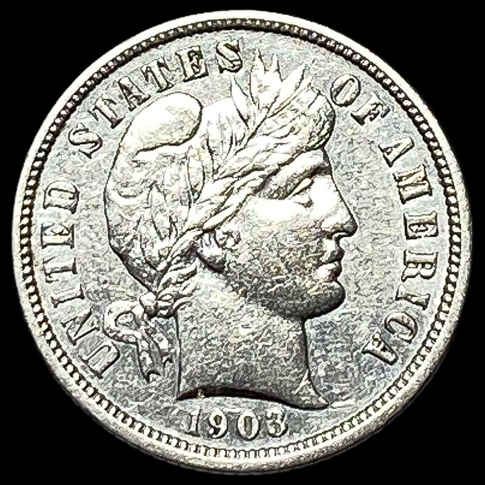 1903-O Silver Barber Dime CLOSELY UNCIRCULATED (1 of 2)