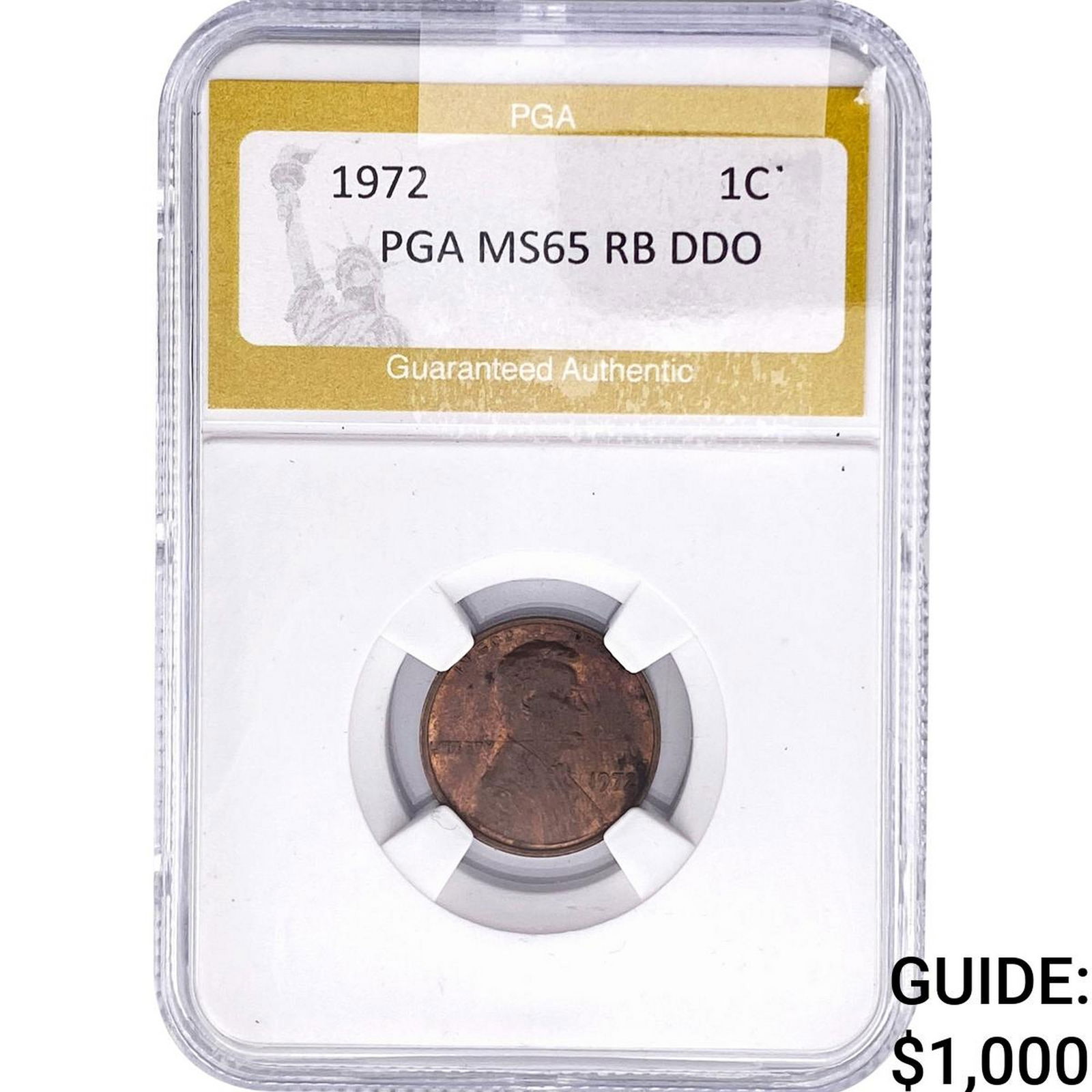 1972 Lincoln Memorial Cent PGA MS65 RB DDO (1 of 2)