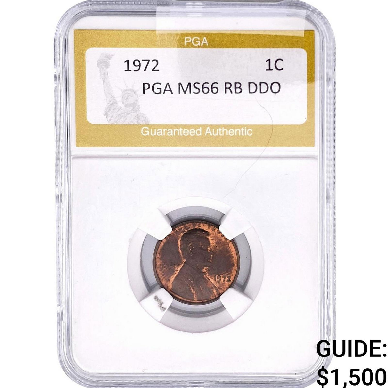 1972 Lincoln Memorial Cent PGA MS66 RB DDO (1 of 2)
