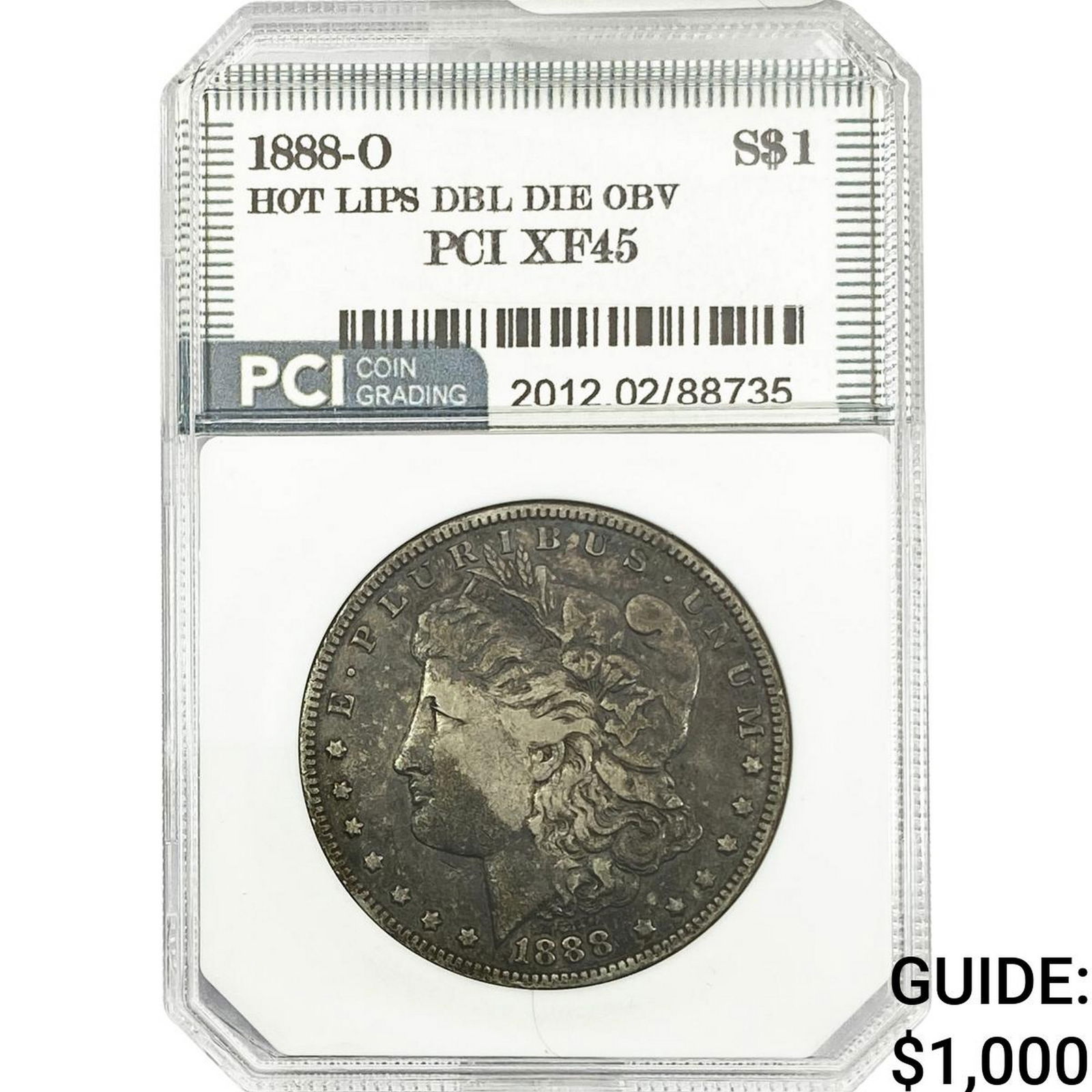 1888-O Morgan Silver Dollar PCI XF45 Hot Lips DDO: 1888-O Morgan Silver Dollar PCI XF45 Hot Lips DDO