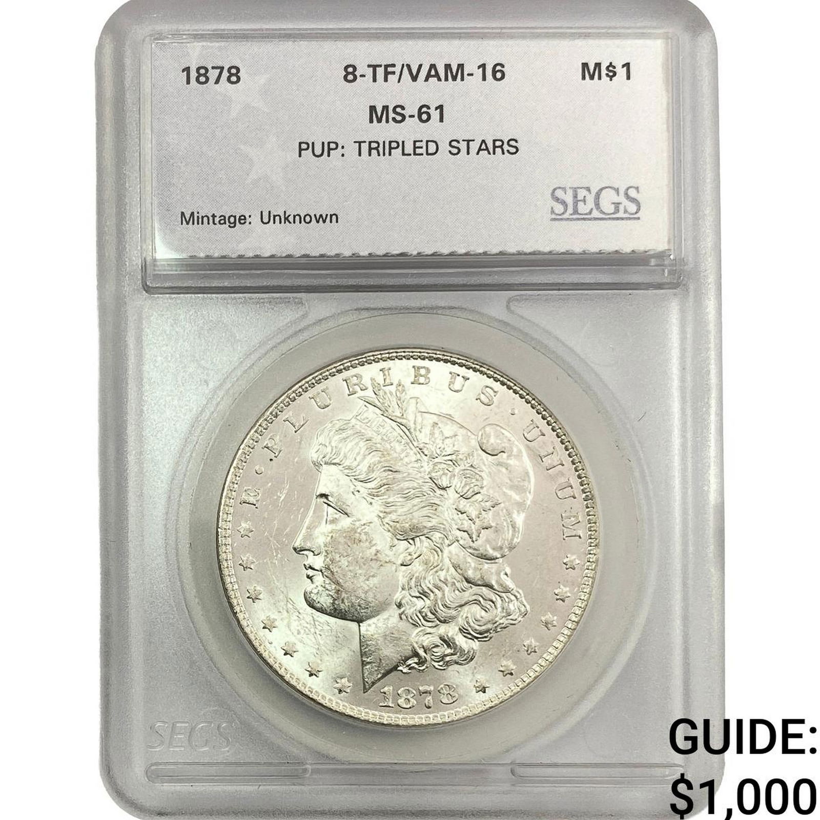 1878 8TF Morgan Silver Dollar SEGS MS61 (1 of 2)
