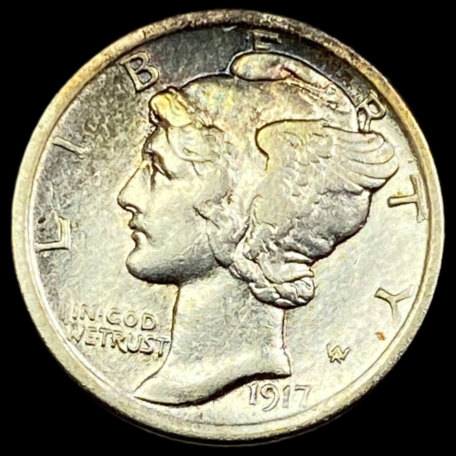 1917-D Silver Mercury Dime CLOSELY UNCIRCULATED (1 of 2)