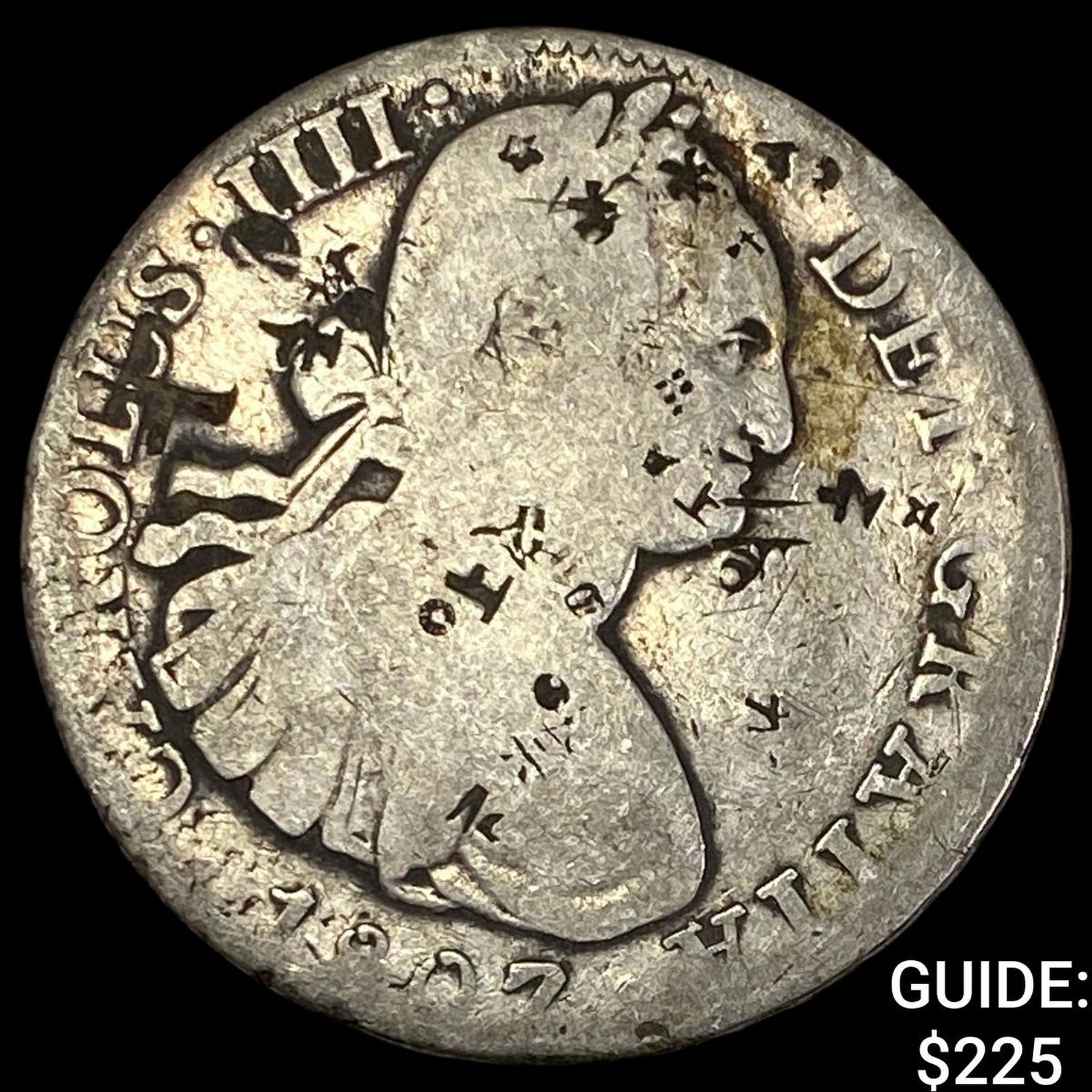 1807 Colonial Spain Silver 8 Reales Chopmarks NEARLY UNCIRCULATED (1 of 2)