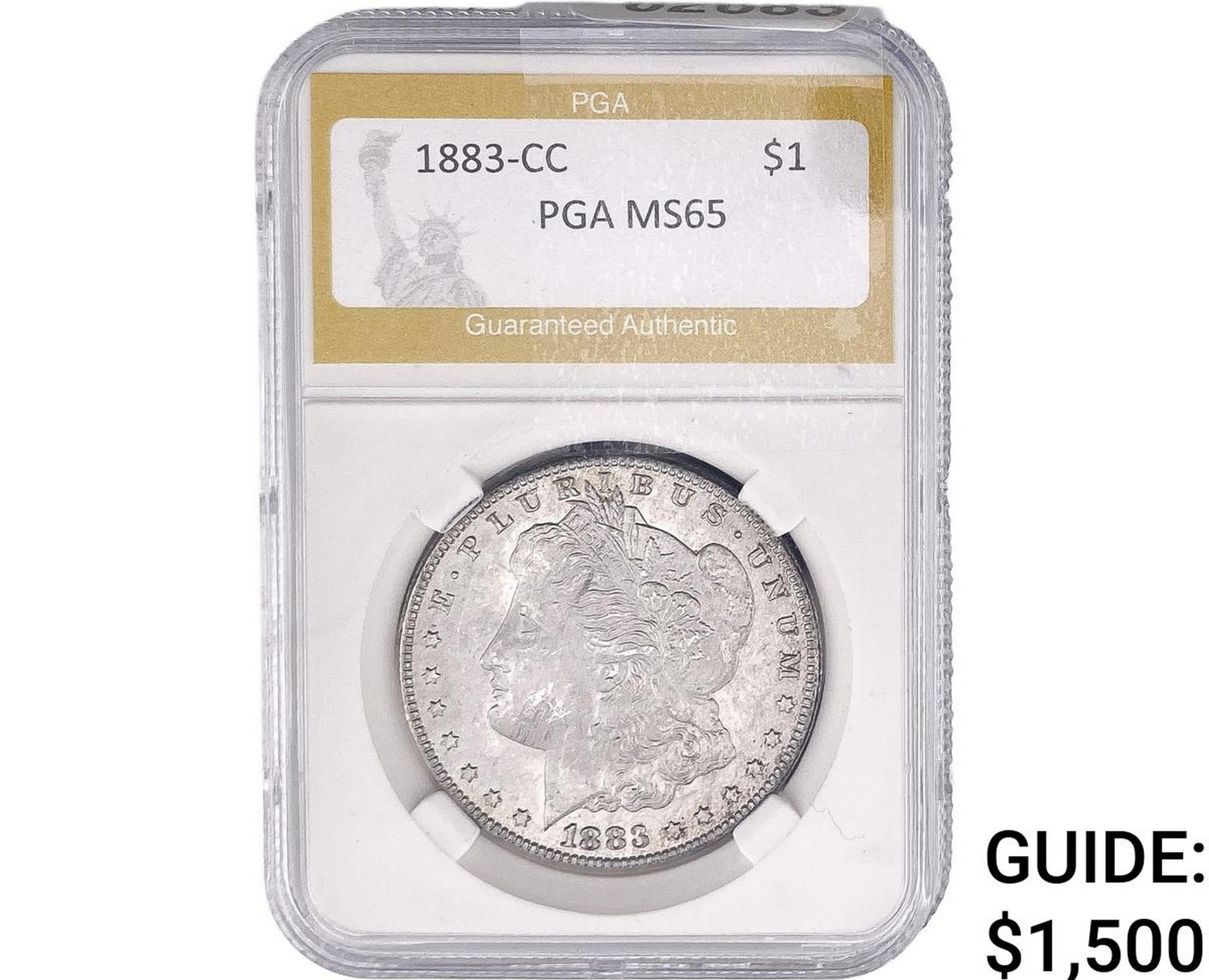 1883-CC Morgan Silver Dollar PGA MS65: 1883-CC Morgan Silver Dollar PGA MS65