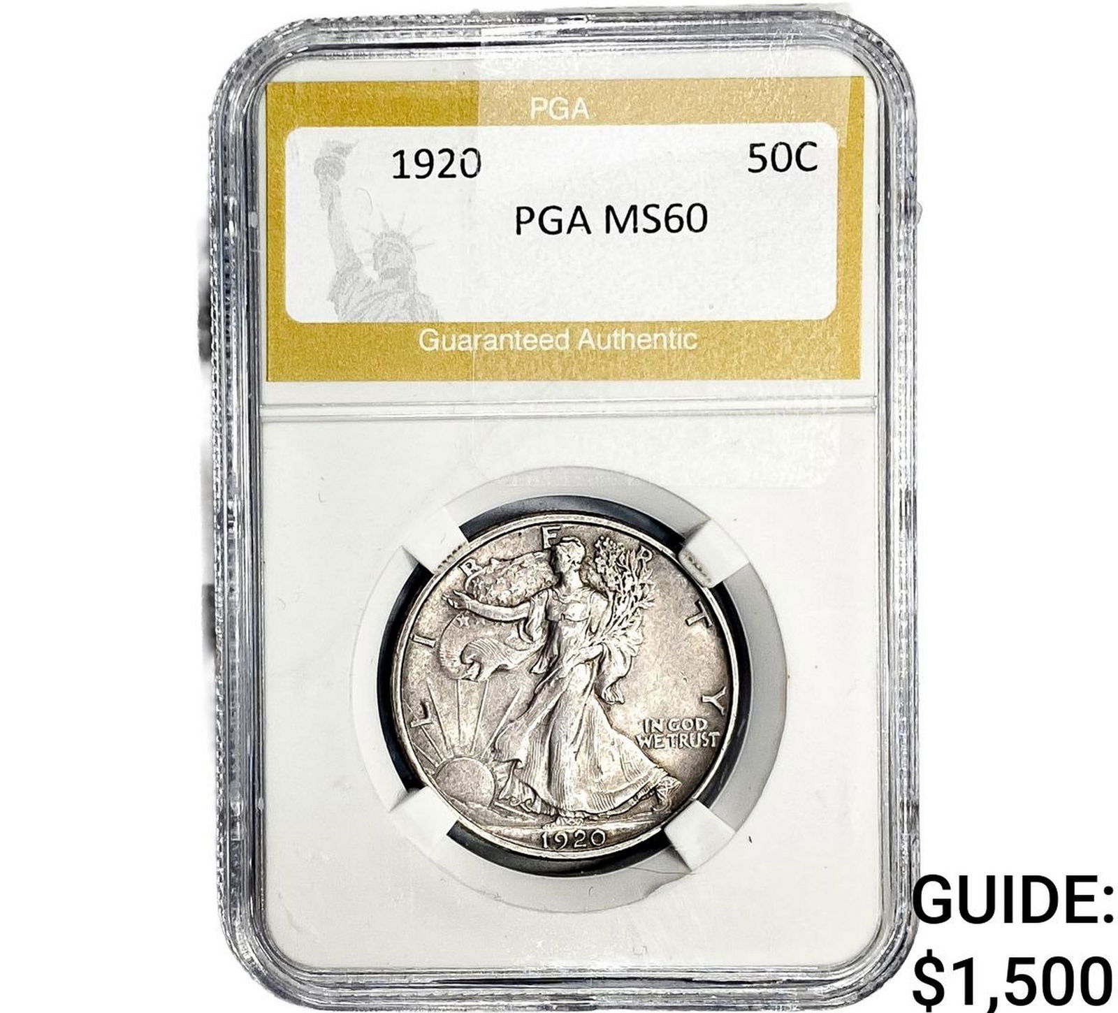 1920 Walking Liberty Half Dollar PGA MS60: 1920 Walking Liberty Half Dollar PGA MS60