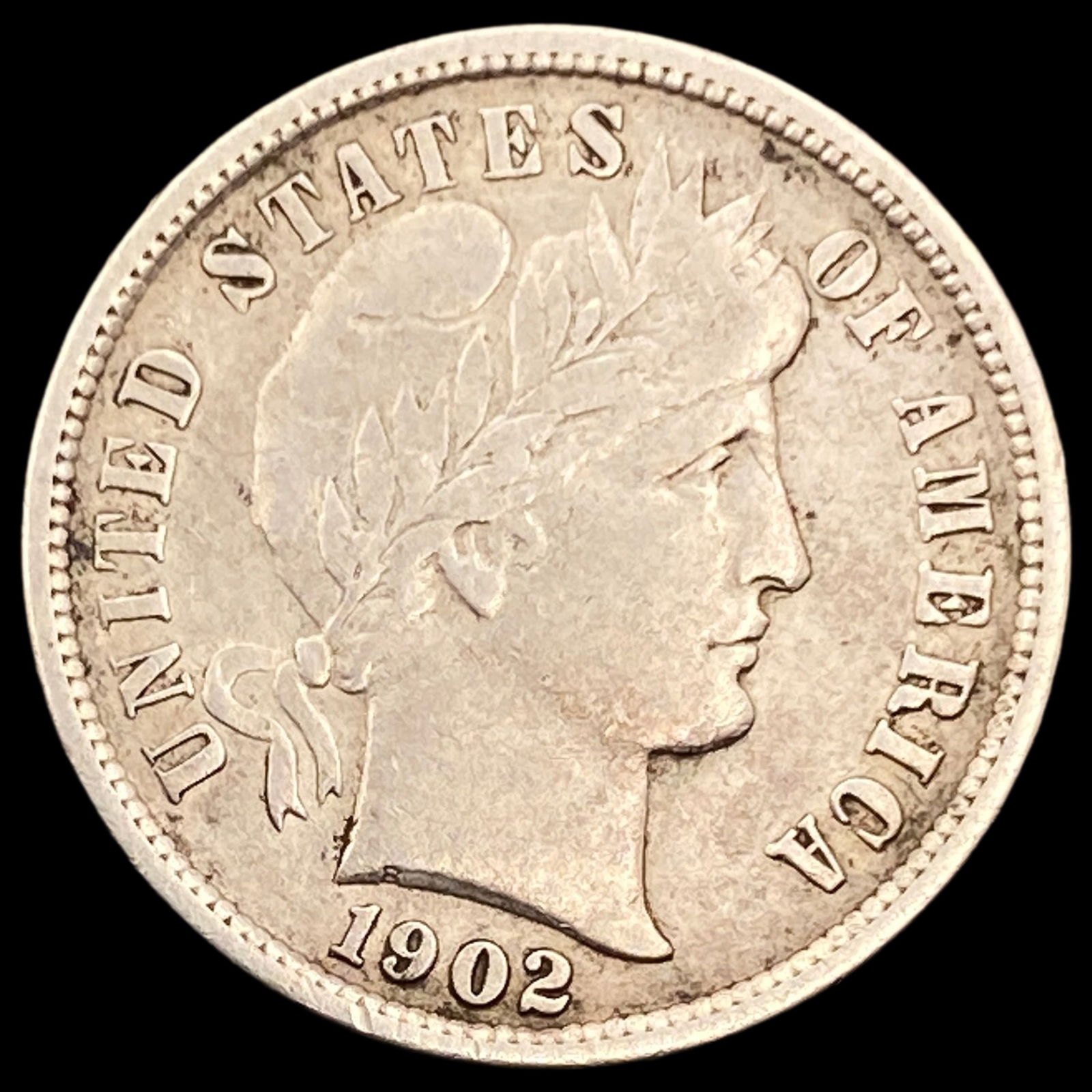 1902-S Silver Barber Dime NEARLY UNCIRCULATED (1 of 2)