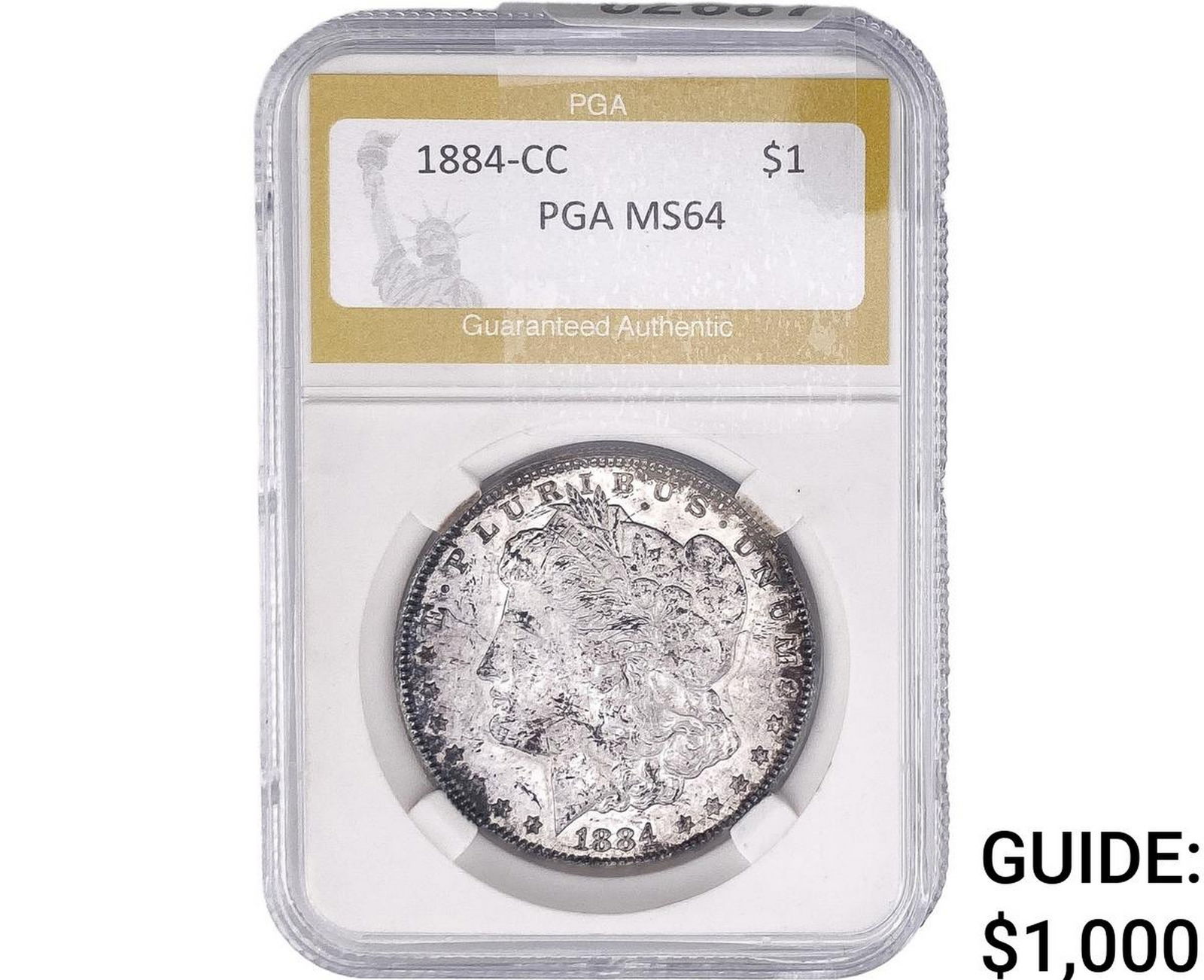 1884-CC Morgan Silver Dollar PGA MS64: 1884-CC Morgan Silver Dollar PGA MS64