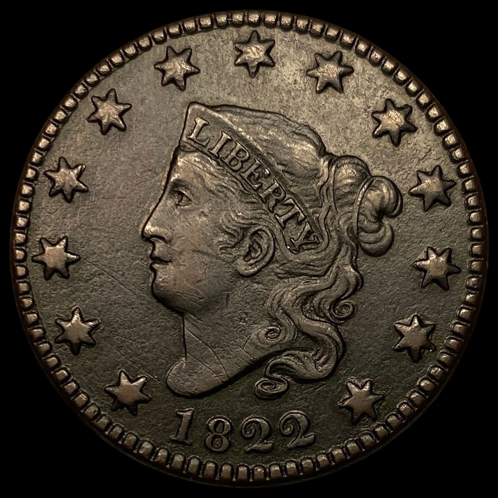 1822 Coronet Head Large Cent NEARLY UNCIRCULATED (1 of 2)