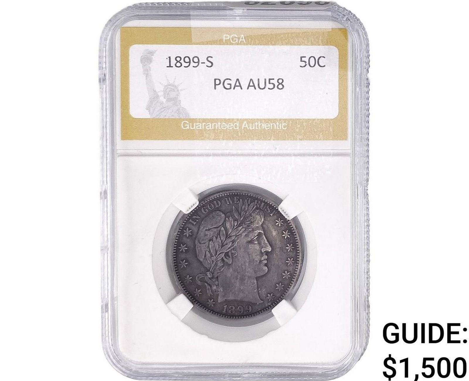 1899-S Barber Half Dollar PGA AU58 (1 of 2)