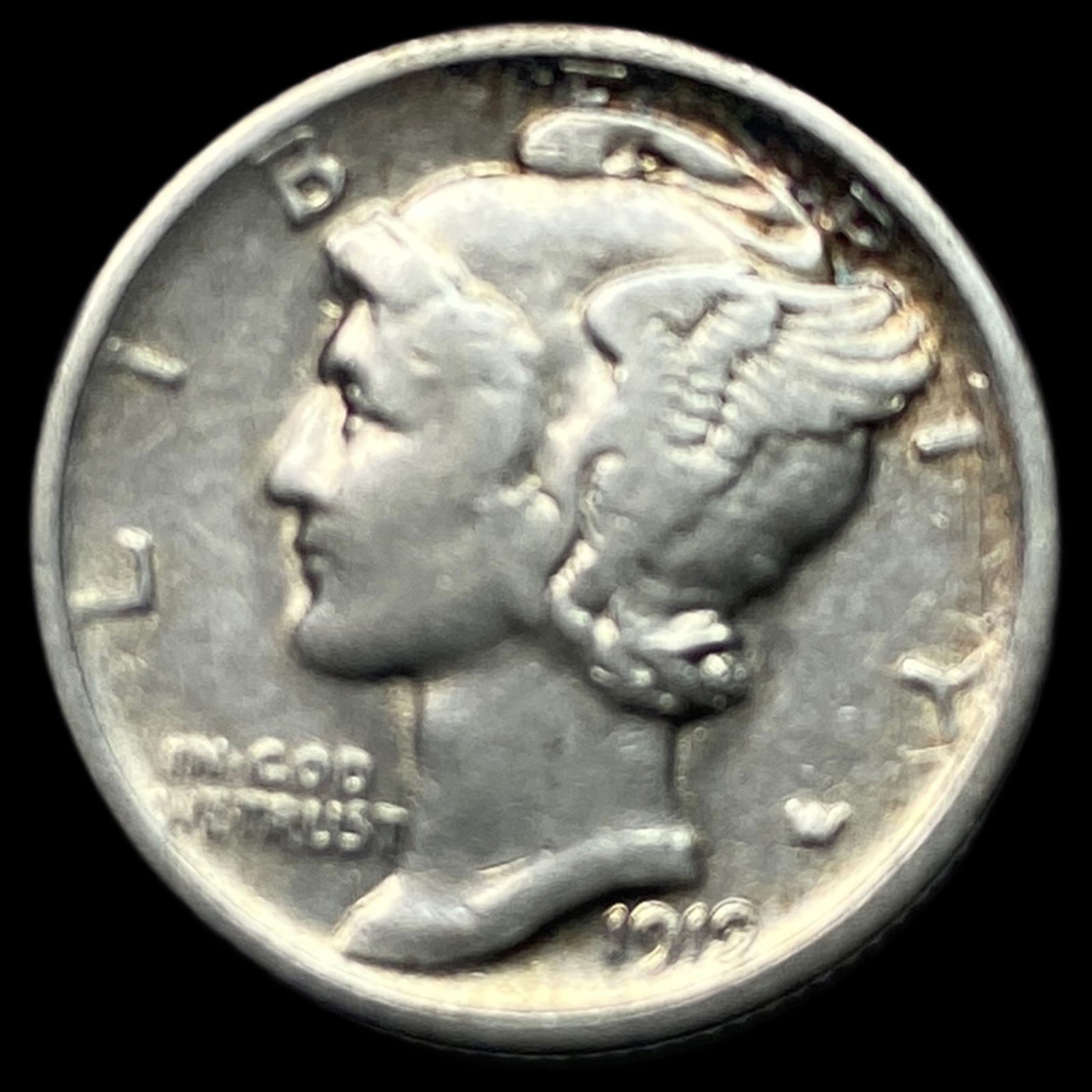 1919-S Silver Mercury Dime ABOUT UNCIRCULATED (1 of 2)