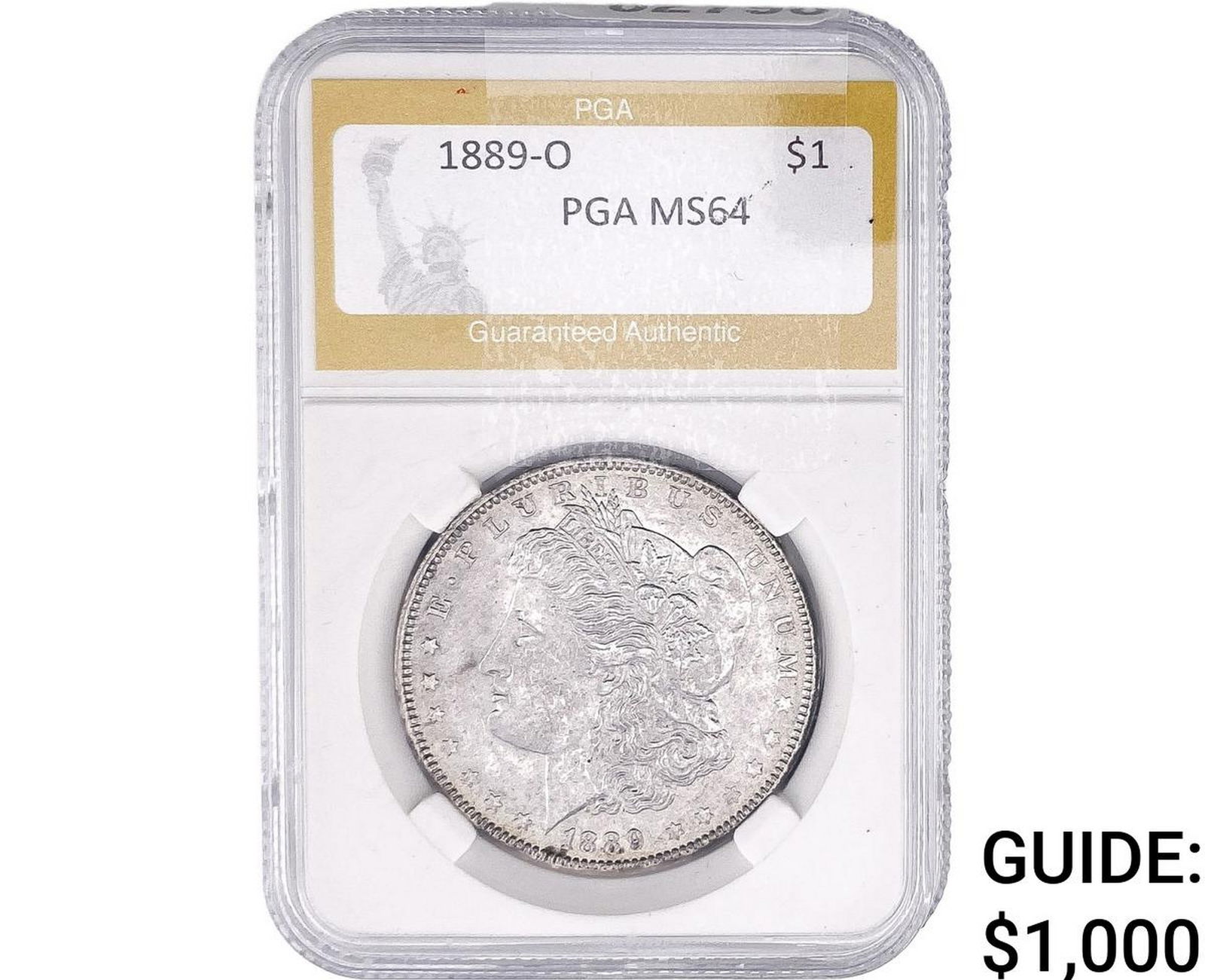 1889-O Morgan Silver Dollar PGA MS64: 1889-O Morgan Silver Dollar PGA MS64