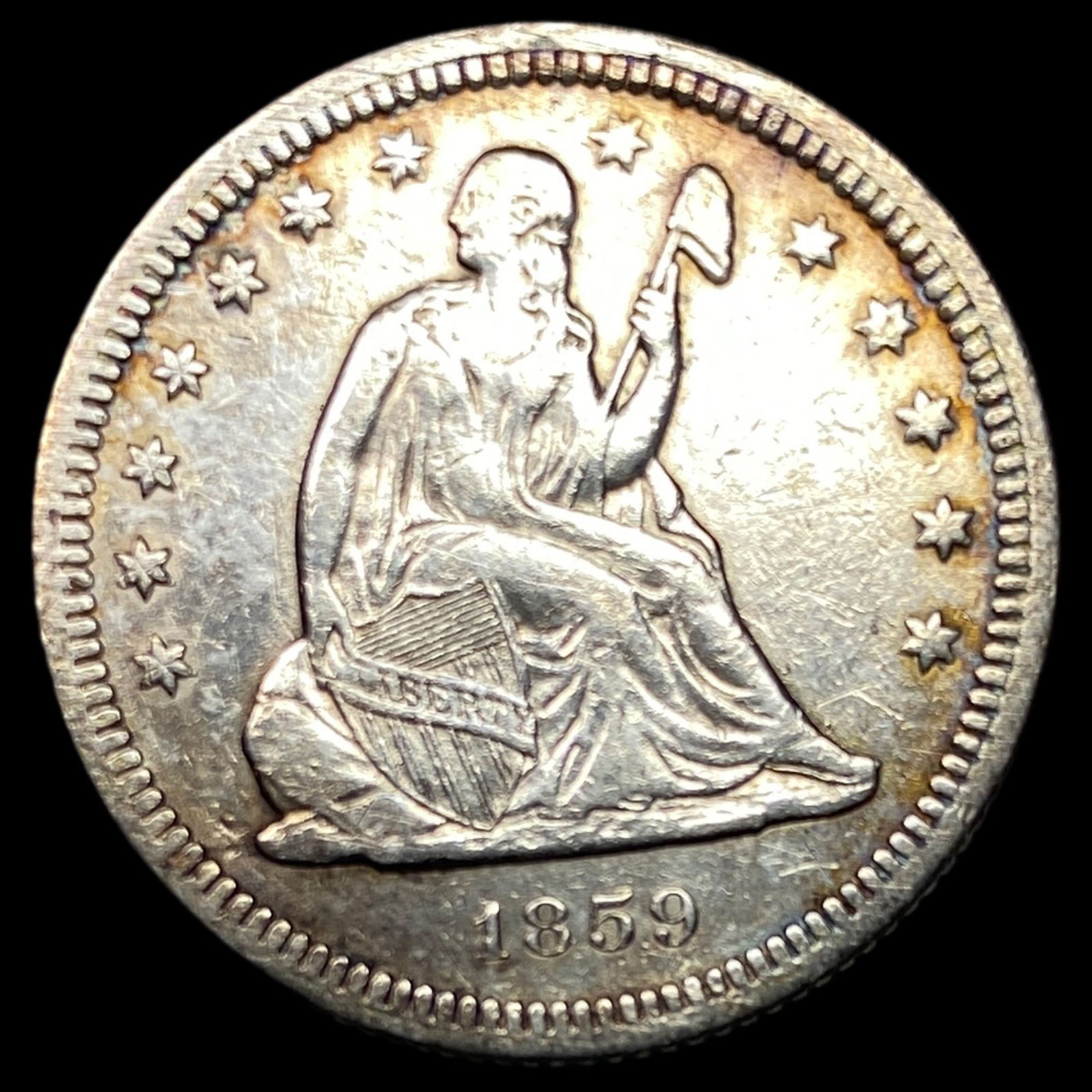 1859 Seated Liberty Quarter CLOSELY UNCIRCULATED (1 of 2)