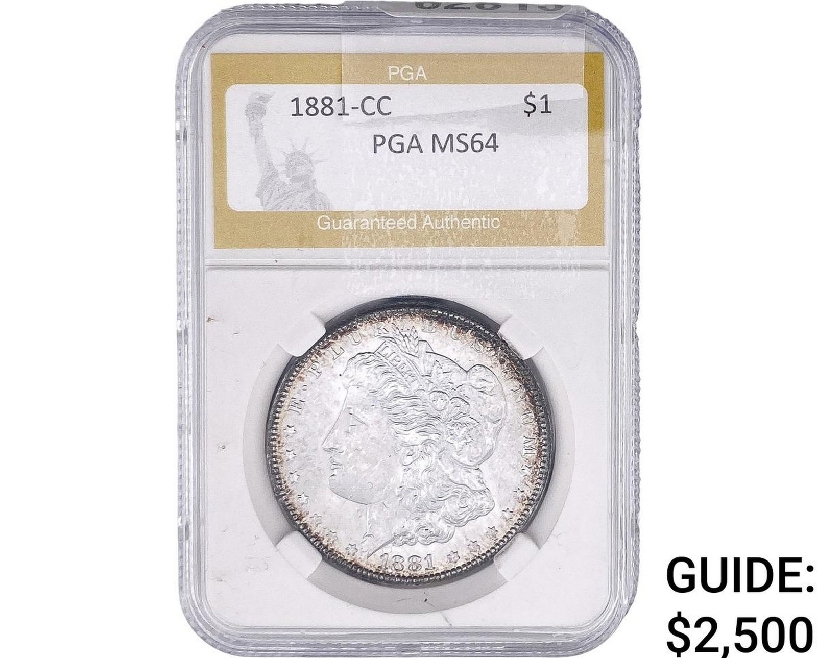 1881-CC Morgan Silver Dollar PGA MS64: 1881-CC Morgan Silver Dollar PGA MS64