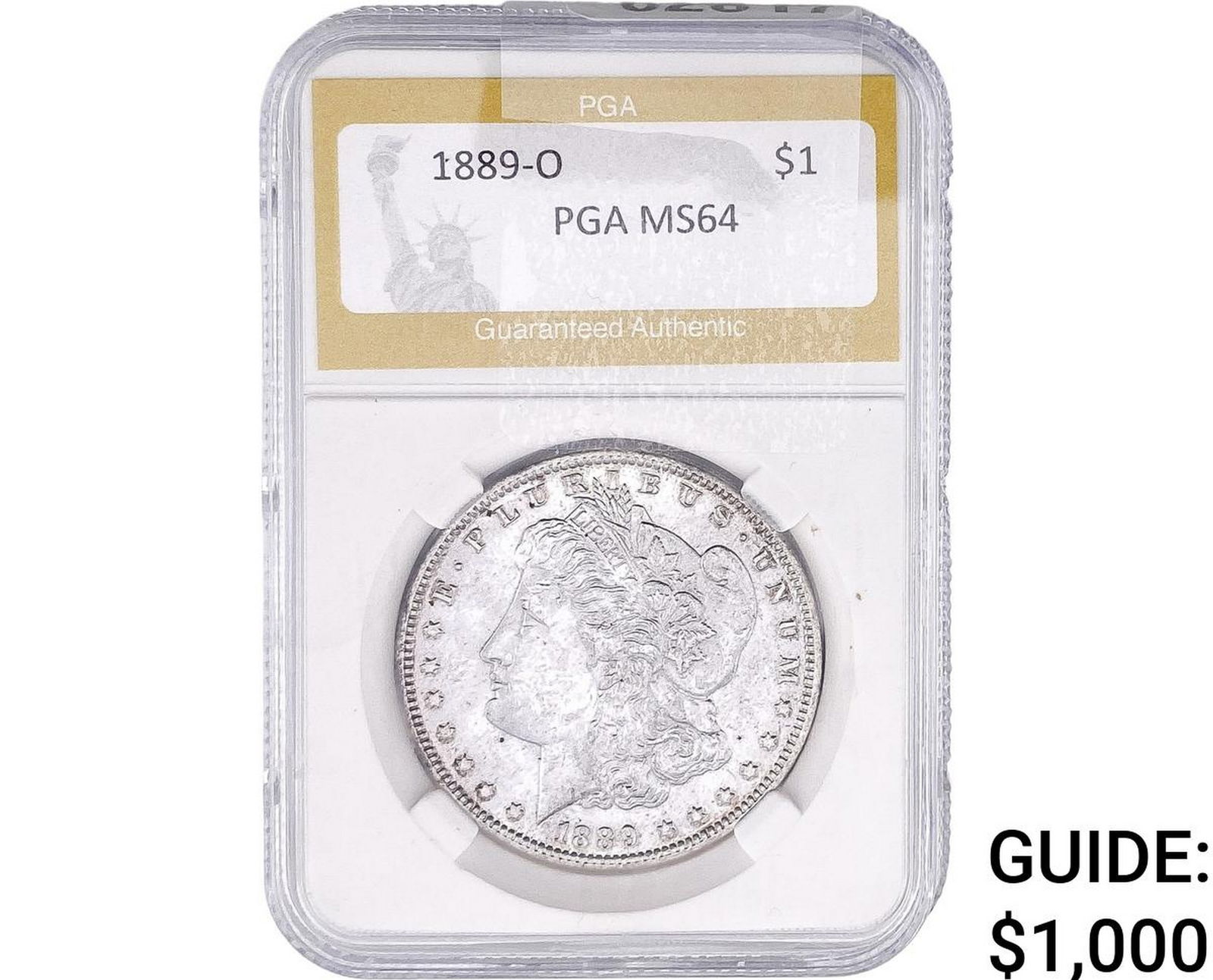 1889-O Morgan Silver Dollar PGA MS64: 1889-O Morgan Silver Dollar PGA MS64