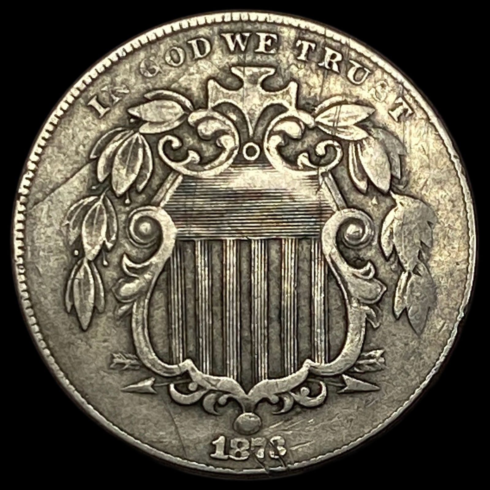 1873 Shield Nickel NEARLY UNCIRCULATED (1 of 2)