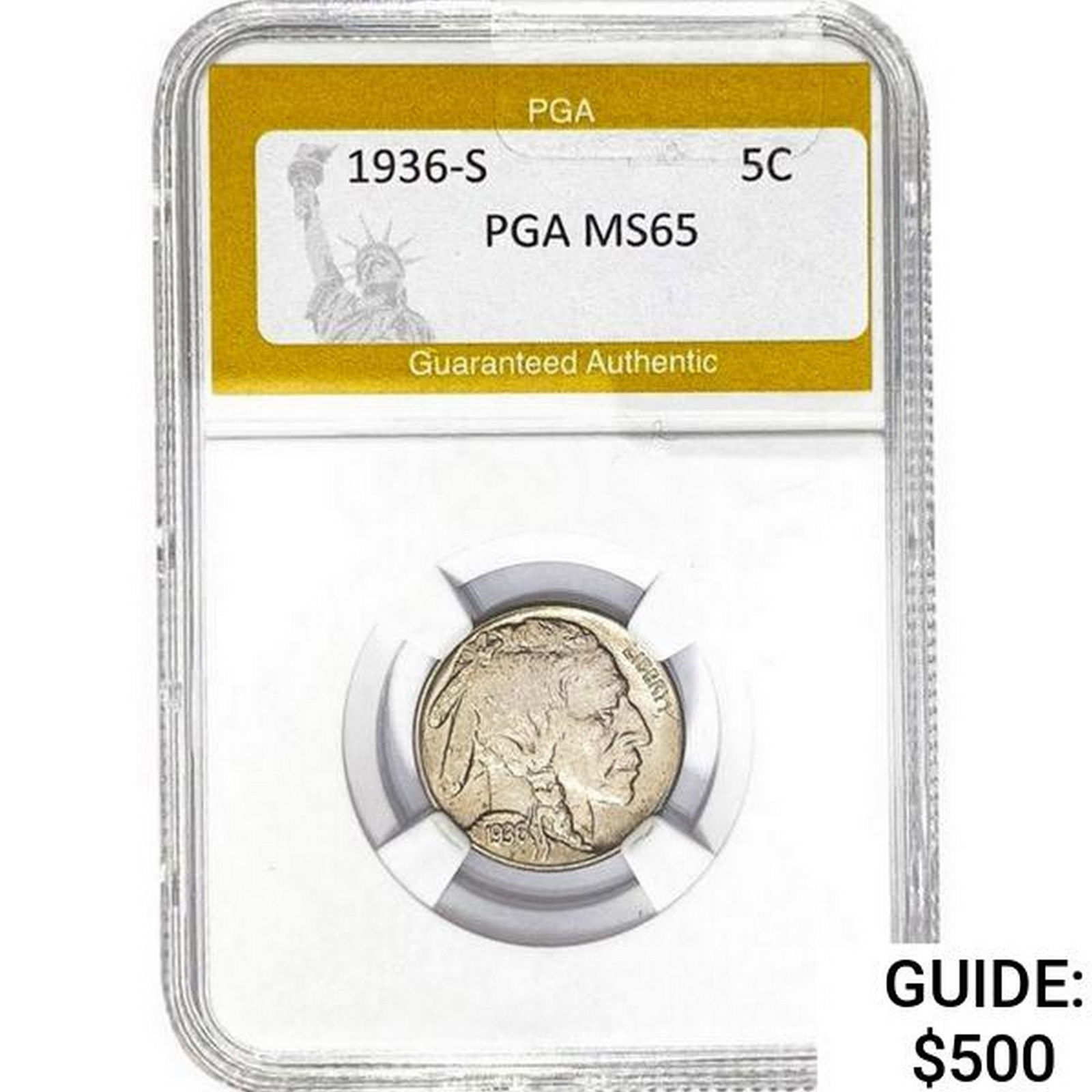 1936-S Buffalo Nickel PGA MS65 (1 of 2)