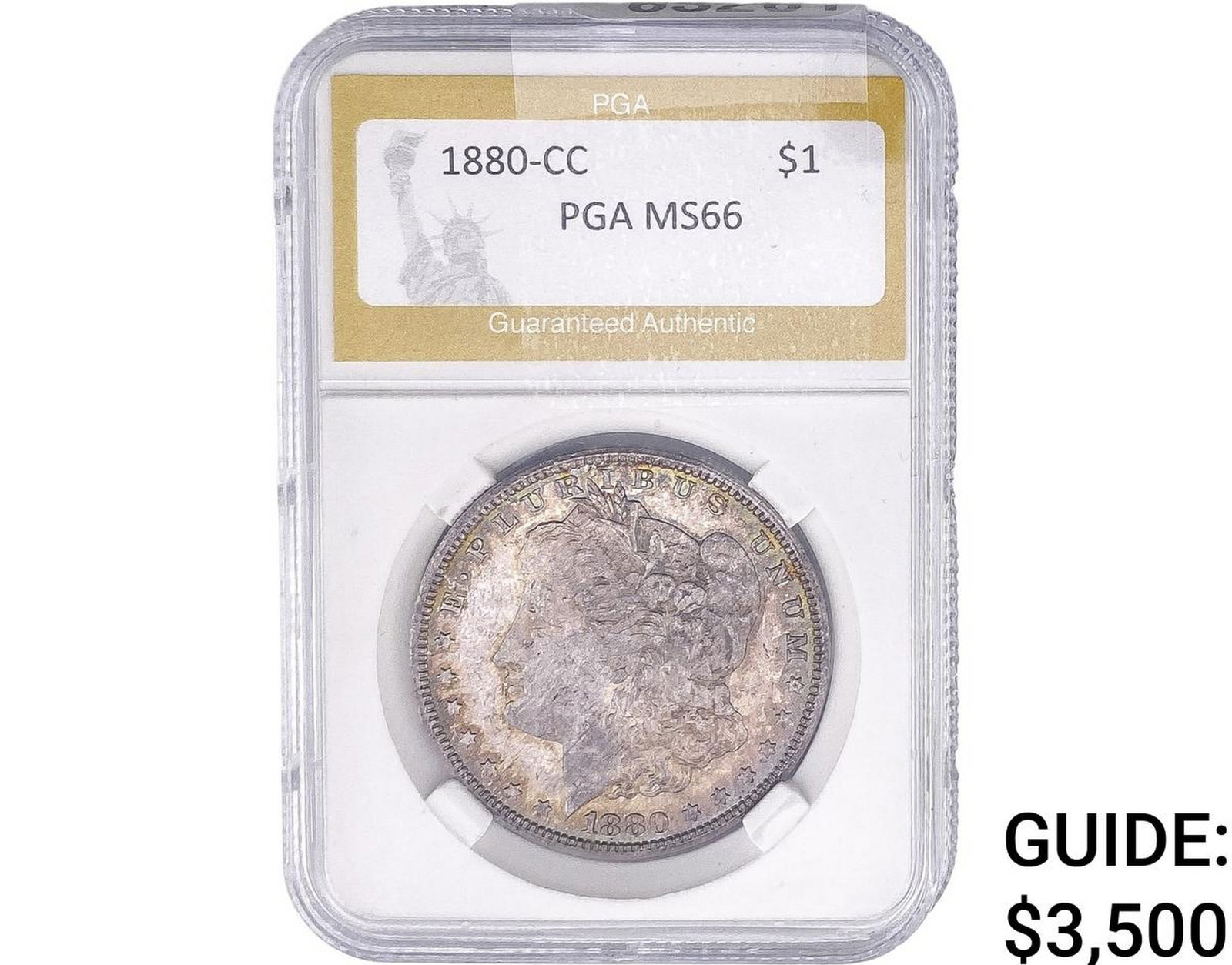 1880-CC Morgan Silver Dollar PGA MS66: 1880-CC Morgan Silver Dollar PGA MS66