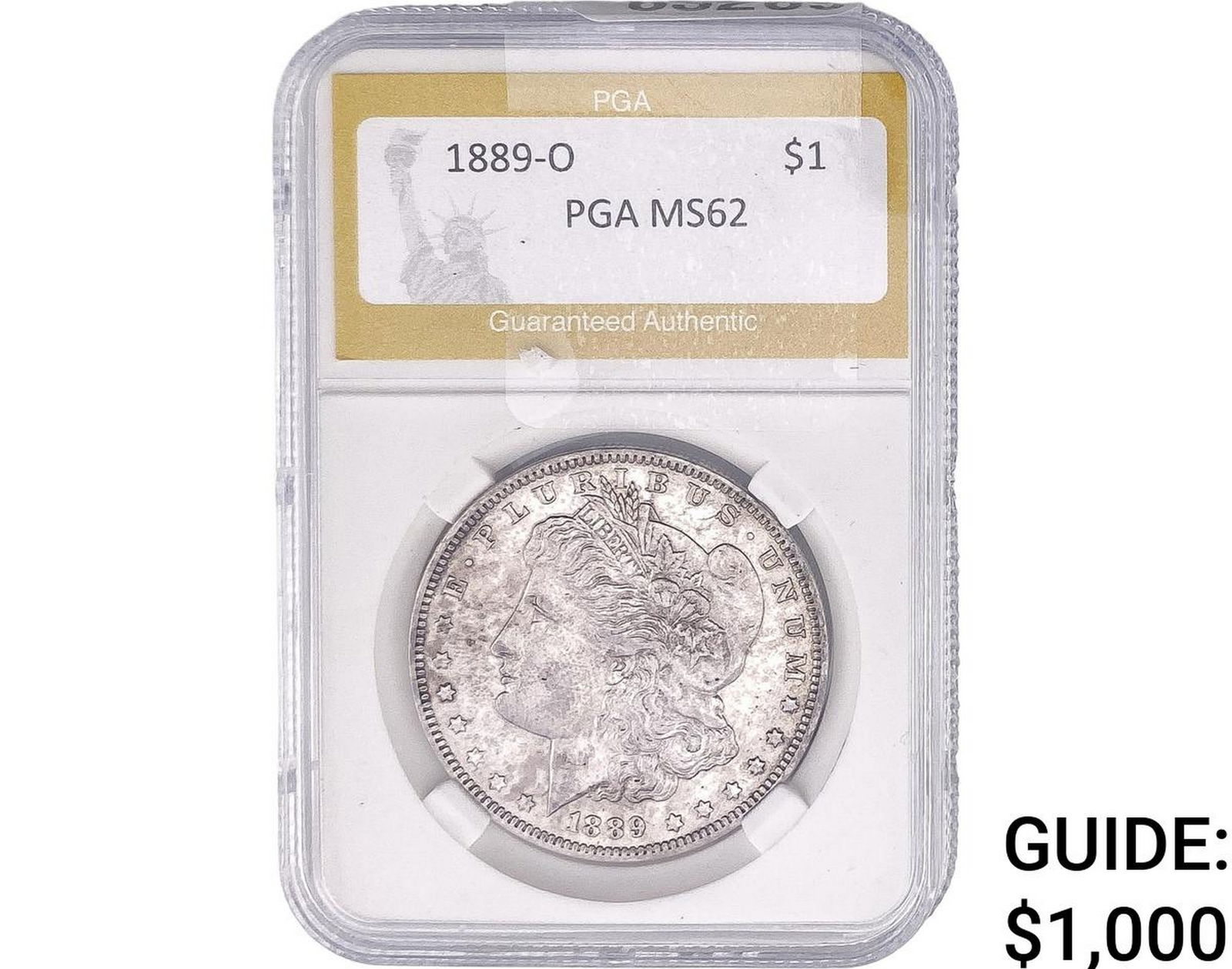 1889-O Morgan Silver Dollar PGA MS62: 1889-O Morgan Silver Dollar PGA MS62