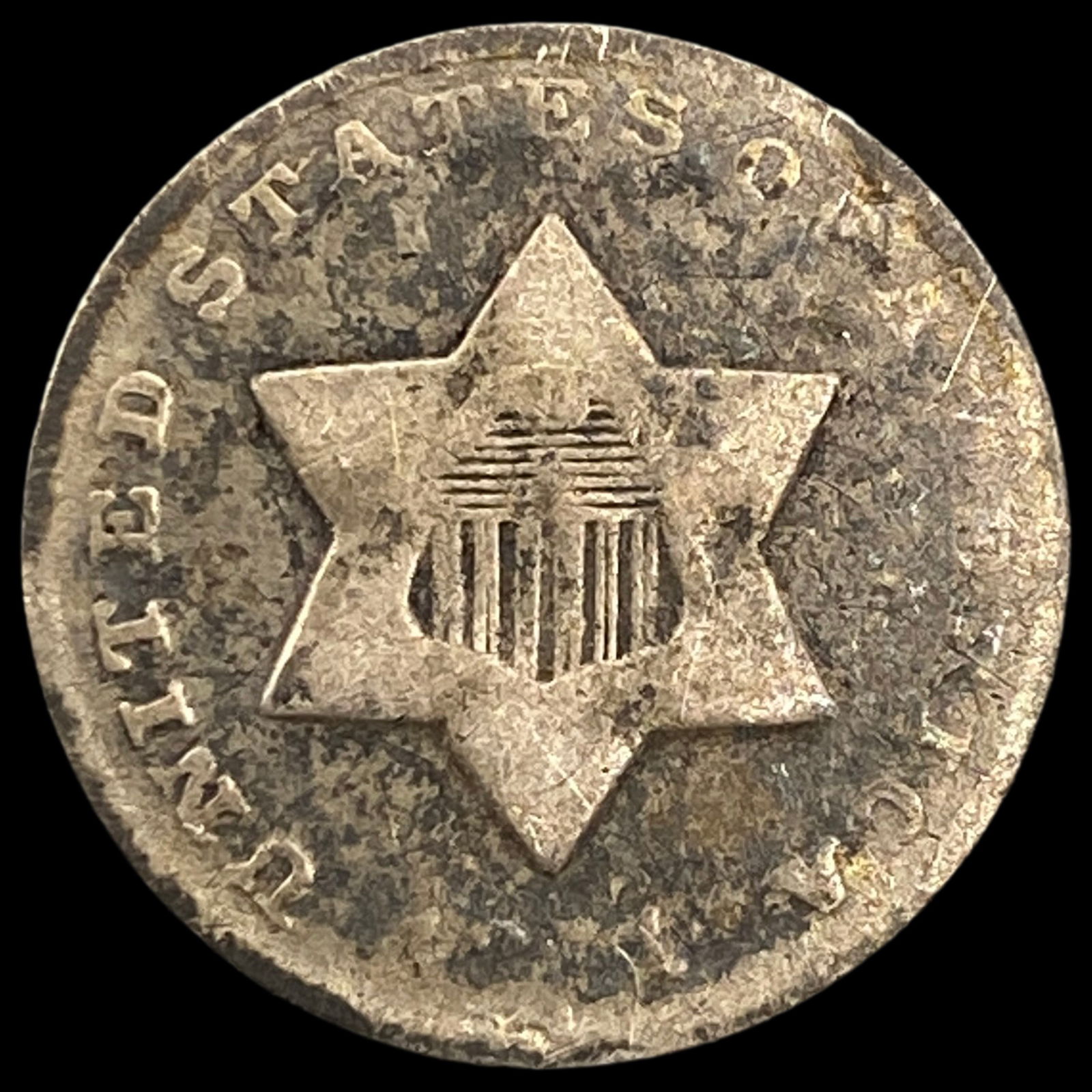 1852 Silver Three-Cent Piece NICELY CIRCULATED (1 of 2)