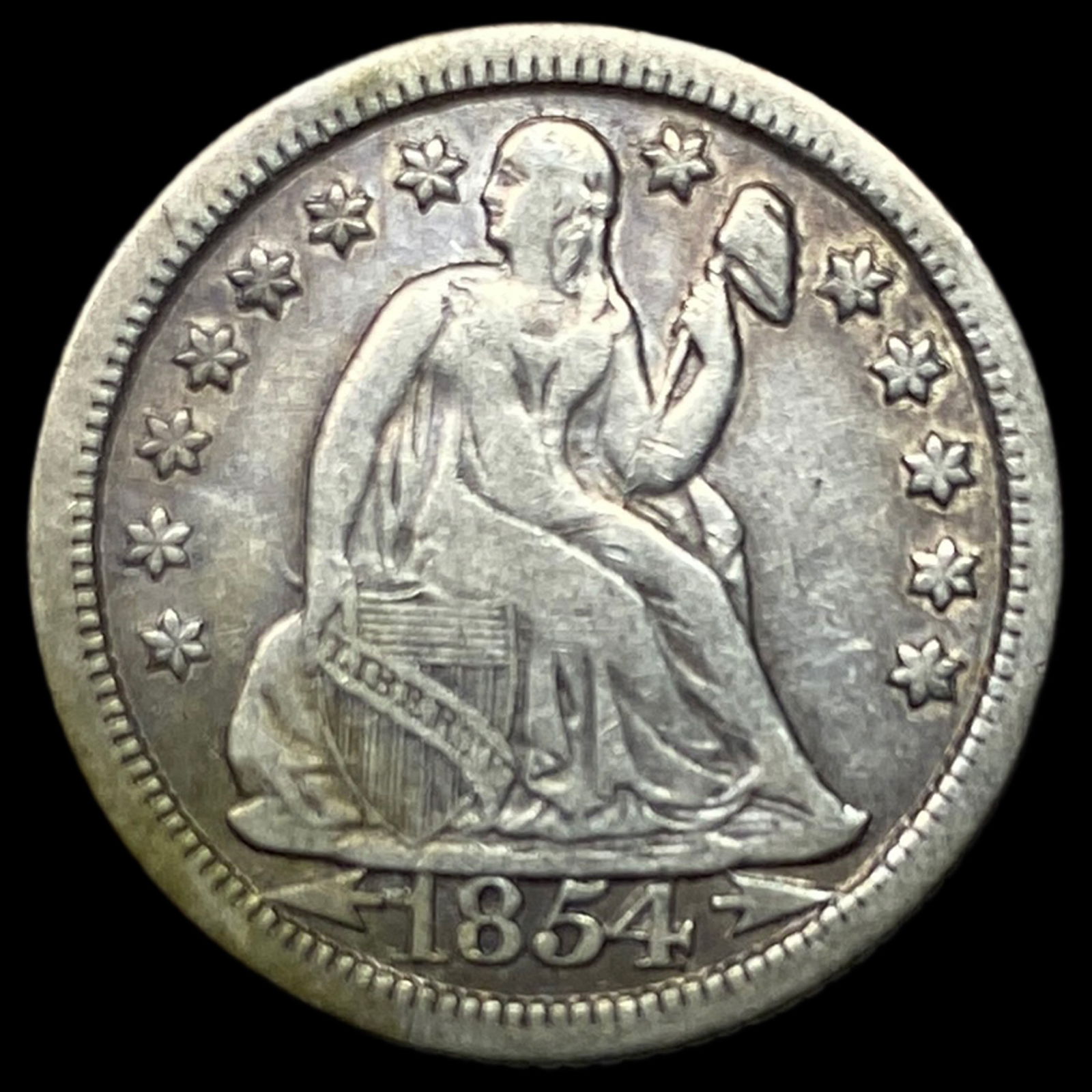 1854-O Silver Seated Liberty Dime LIGHTLY CIRCULATED (1 of 2)