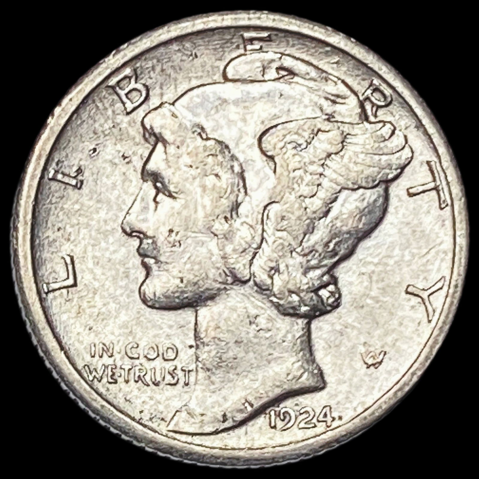 1924-S Silver Mercury Dime CLOSELY UNCIRCULATED (1 of 2)
