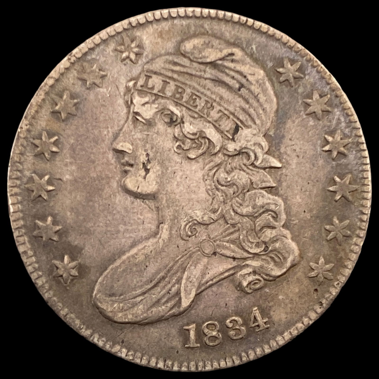 1834 Capped Bust Half Dollar NEARLY UNCIRCULATED (1 of 2)