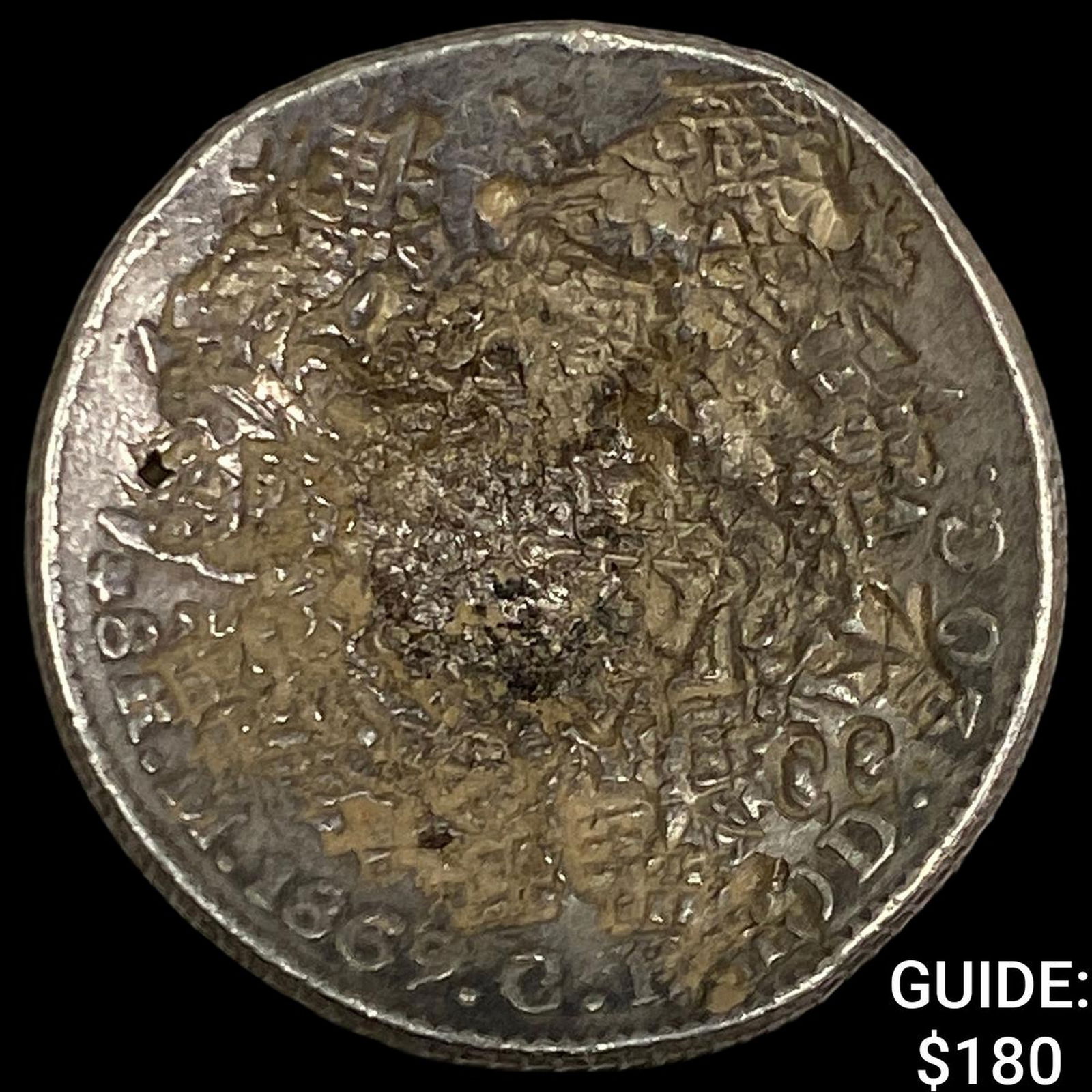 Mexico Silver 1 Peso Chopmarks NEARLY UNCIRCULATED (1 of 2)